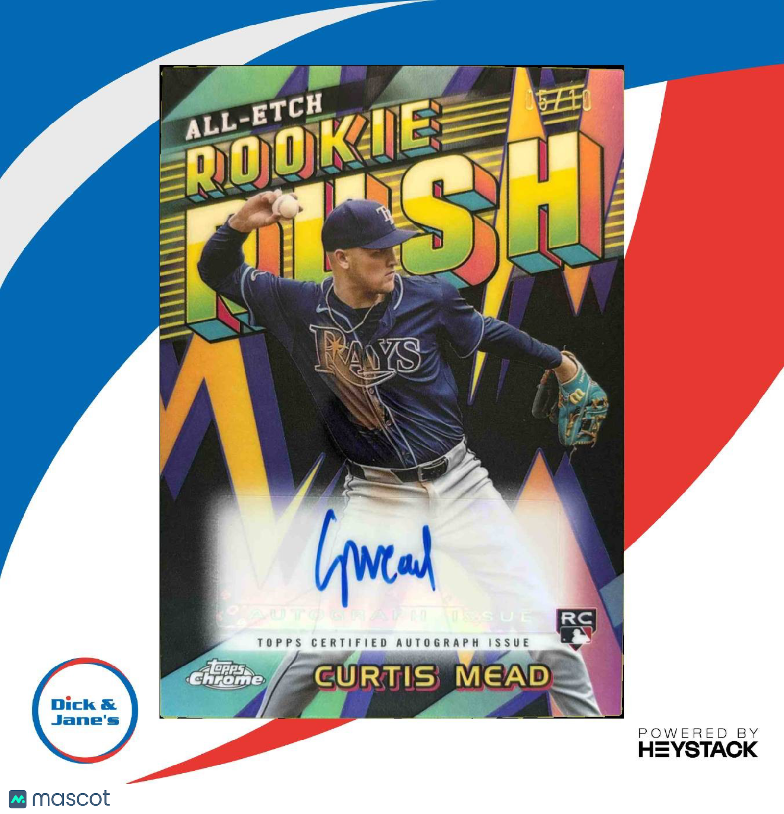 2024 Topps Chrome Update Curtis Mead All-Etch Rookie Rush Auto Gold Refractor/10 - Sports Cards