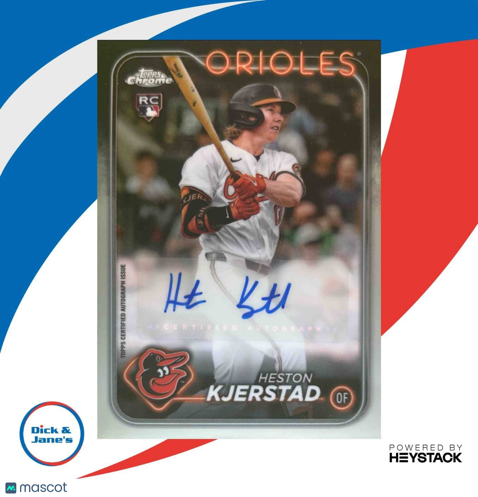 2024 Topps Chrome Update Heston Kjerstad Auto #AC-HK RC Baltimore Orioles - Sports Cards