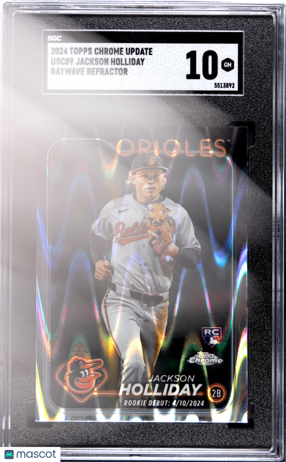 2024 Topps Chrome Update Jackson Holliday Raywave Refractor #USC89 SGC 10 - Graded Sports Cards
