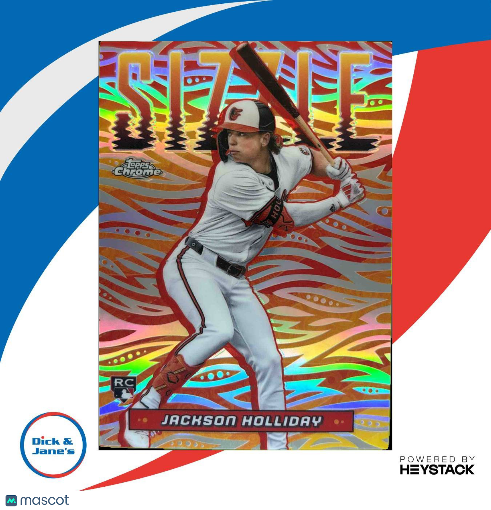 2024 Topps Chrome Update Jackson Holliday Sizzle #SIZ-2 RC Baltimore Orioles - Sports Cards