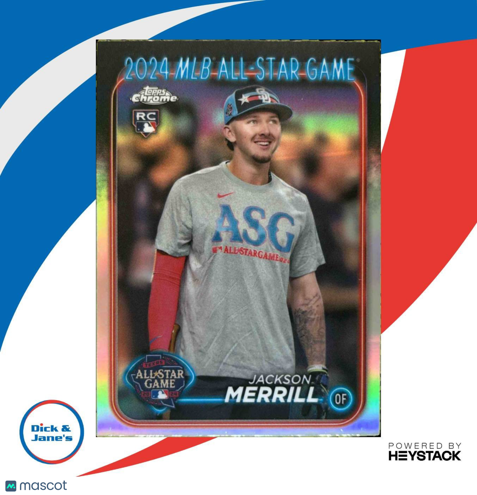 2024 Topps Chrome Update Jackson Merrill All-Star Game Refractor 49 RC Padres - Sports Cards