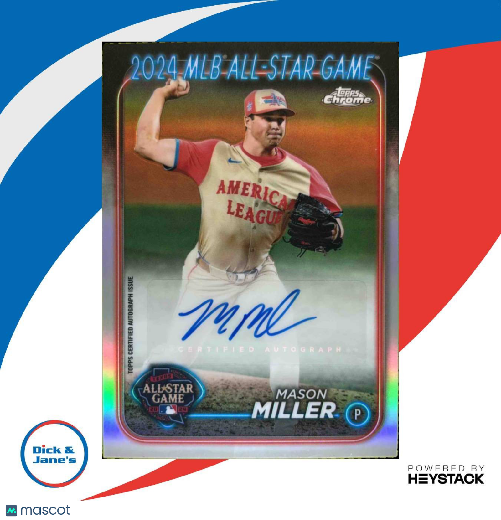 2024 Topps Chrome Update Mason Miller All-Star Game Auto Oakland Athletics - Sports Cards