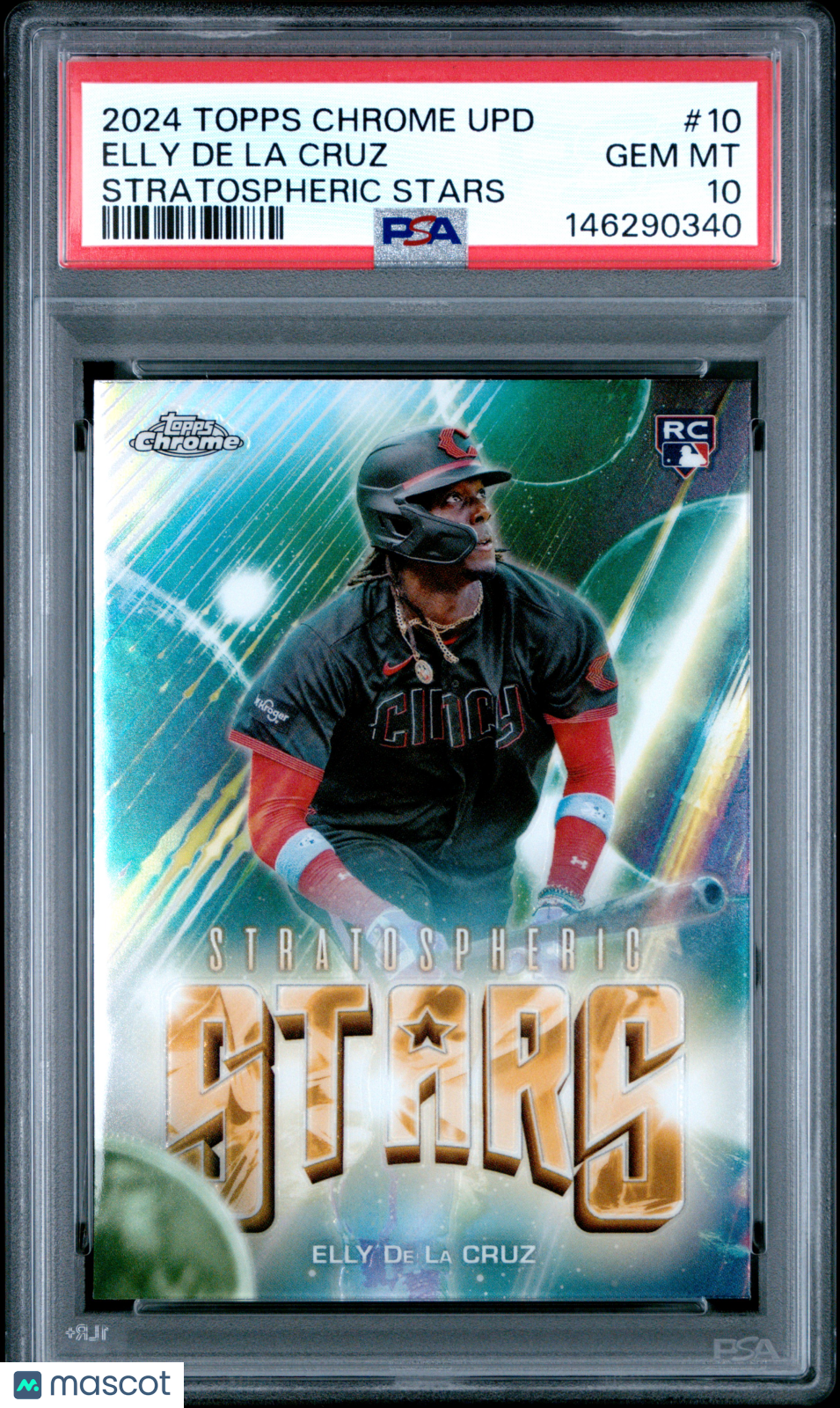 2024 Topps Chrome Update Stratospheric Stars Elly De La Cruz #10 PSA 10 - Graded Sports Cards