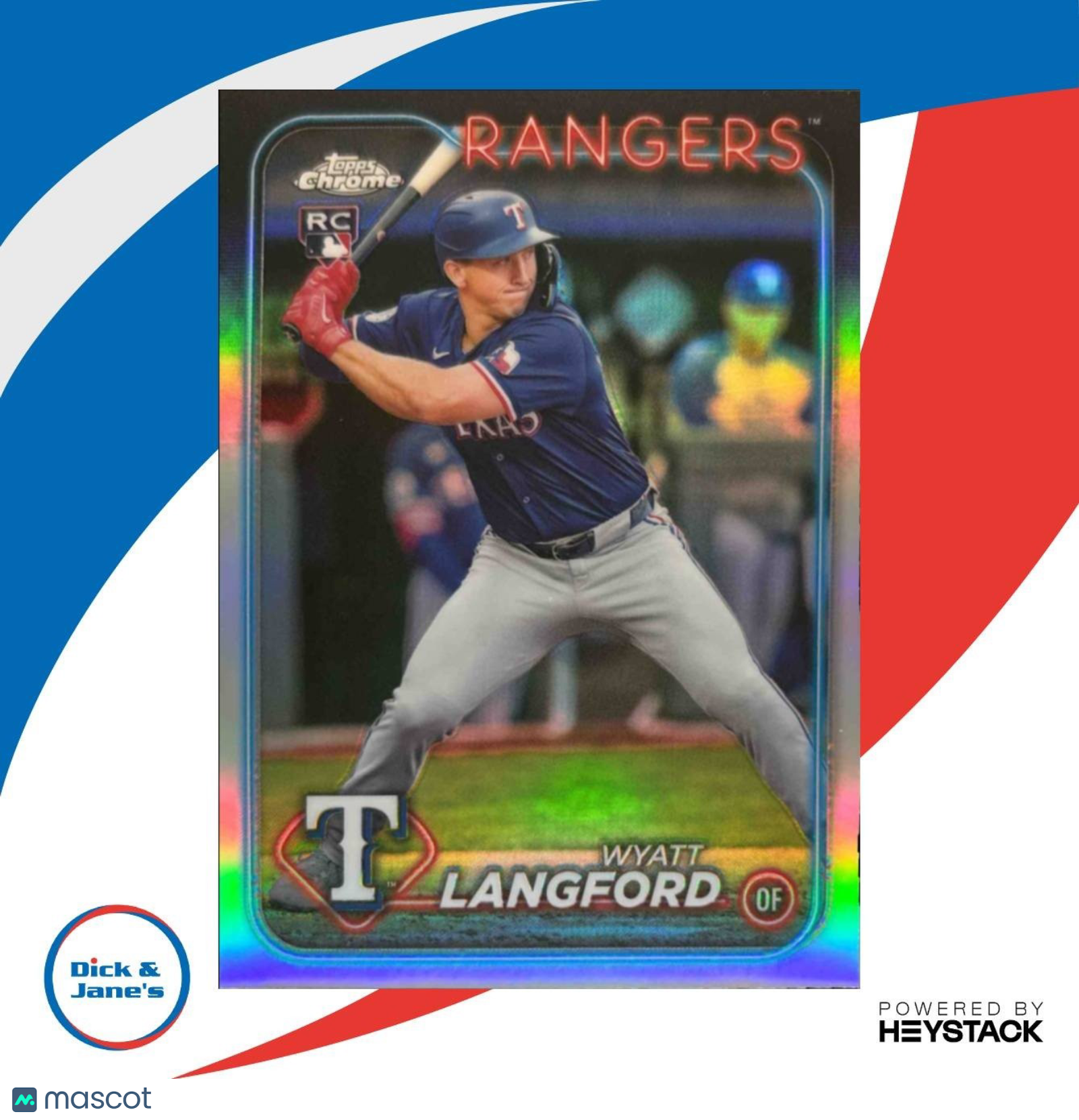 2024 Topps Chrome Update Wyatt Langford Refractor #USC35 RC Texas Rangers - Sports Cards