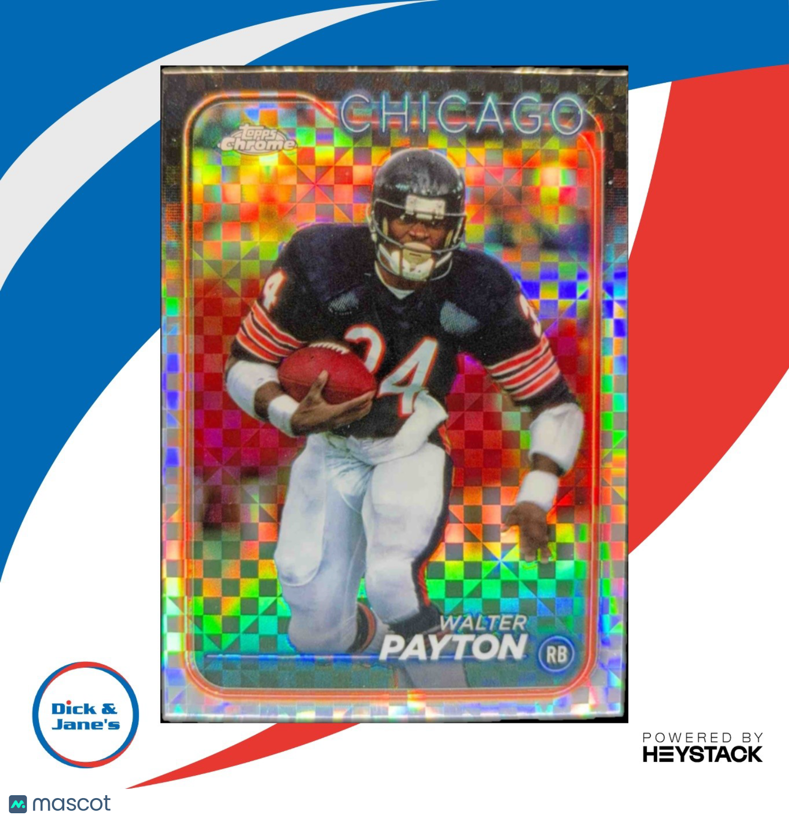 2024 Topps Chrome Walter Payton X-Fractor #23 Chicago Bears - Sports Cards
