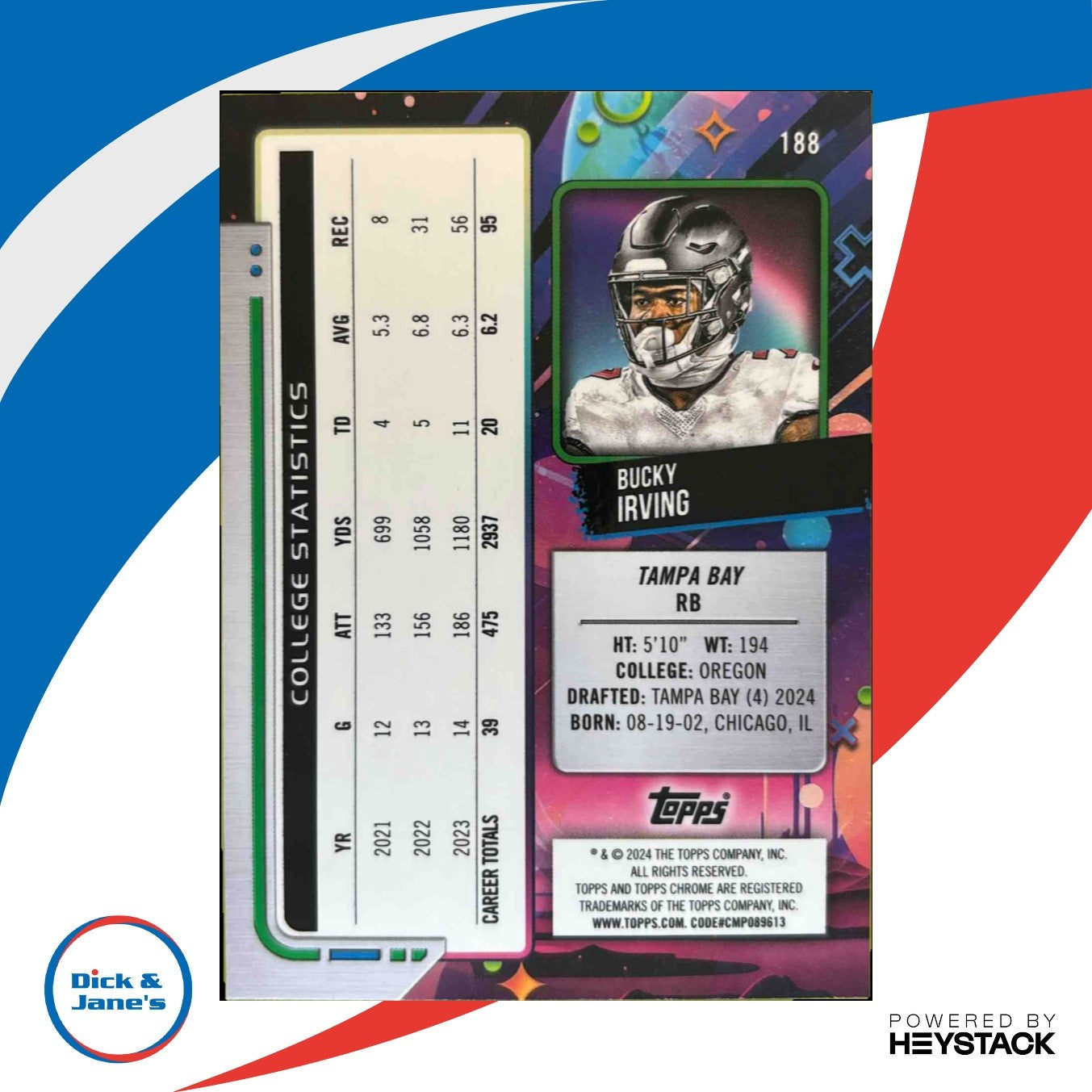 2024 Topps Cosmic Chrome Bucky Irving Green Space Dust Refractor 69/75 Tampa Bay - Sports Cards