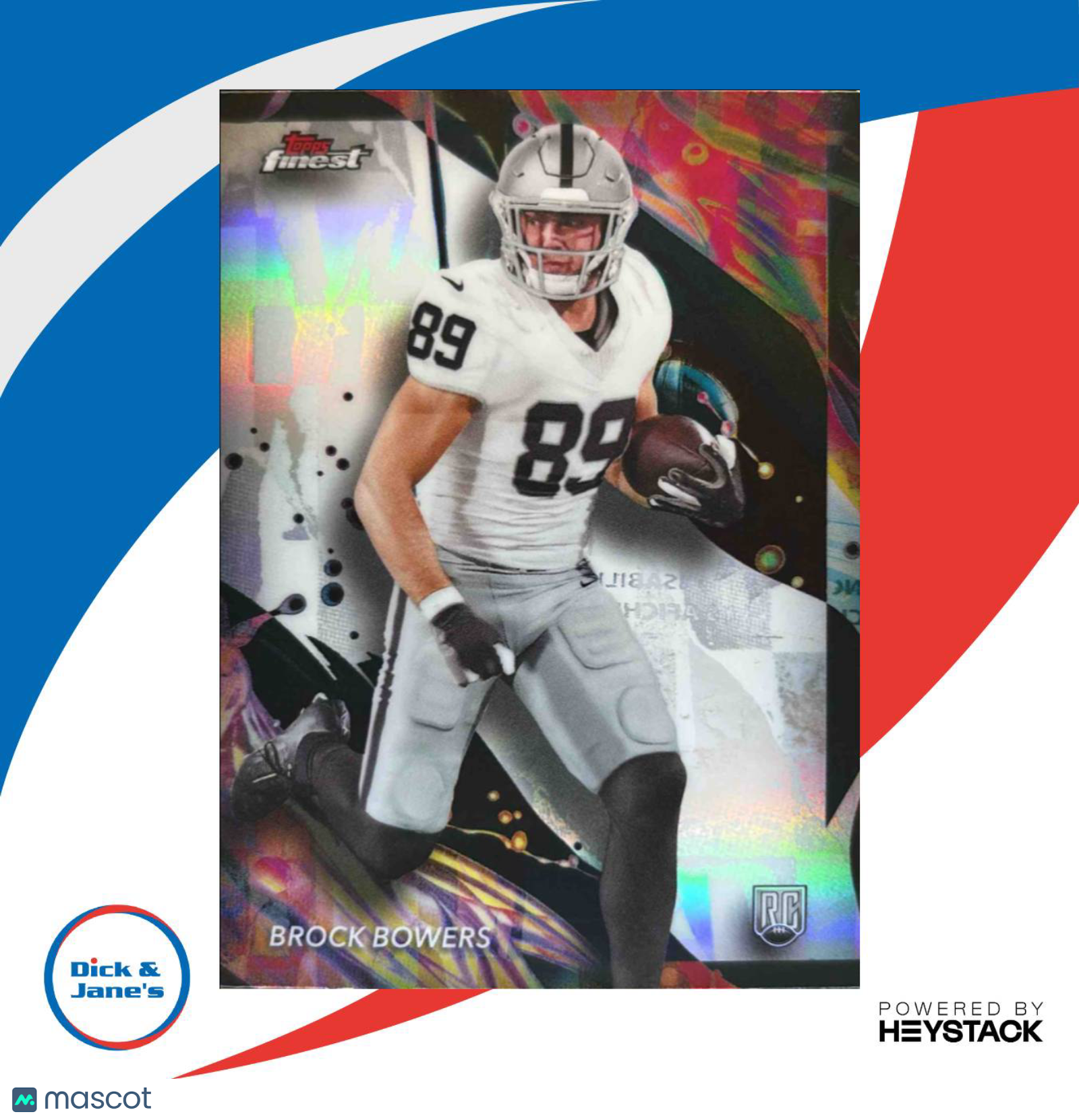 2024 Topps Finest Brock Bowers Refractor #182 Uncommon RC Las Vegas Raiders - Sports Cards