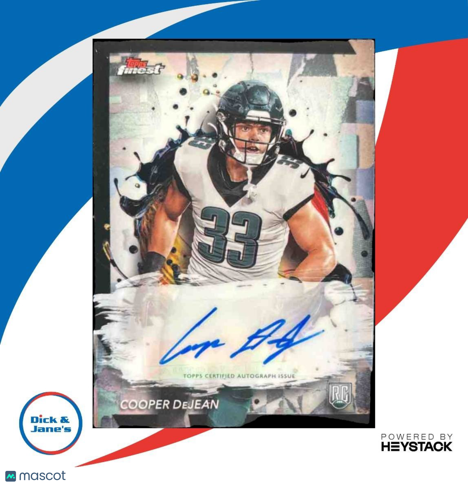 2024 Topps Finest Cooper DeJean Rookie Auto Refractor RC Philadelphia Eagles - Sports Cards