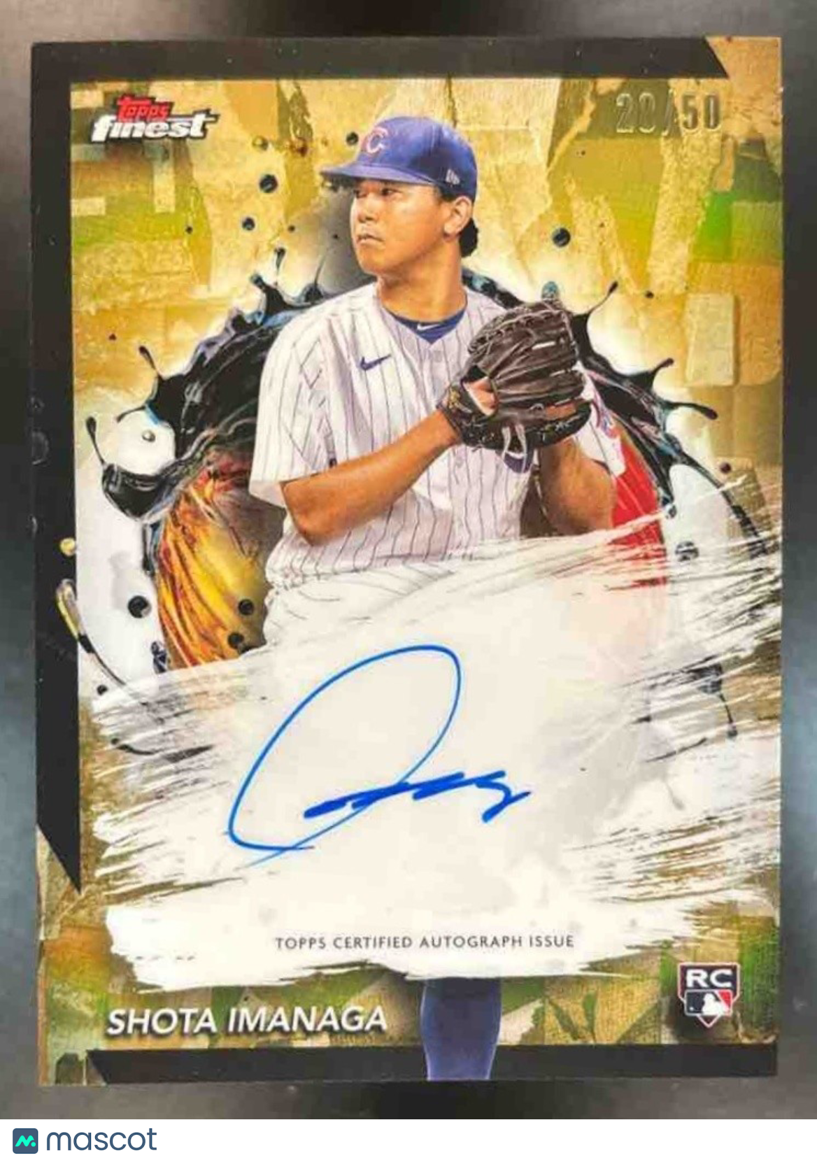 2024 Topps Finest Shota Imanaga Auto Gold Refractor /50 #FA-SI RC Chicago Cubs - Sports Cards