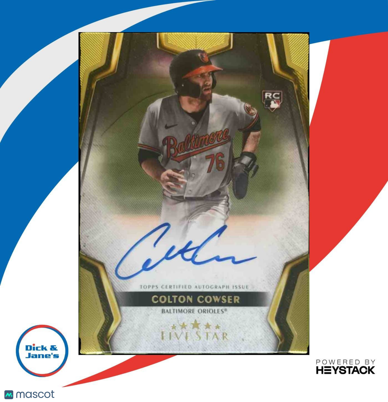 2024 Topps Five Star Colton Cowser #FSA-CCOW RC Auto Baltimore Orioles - Sports Cards
