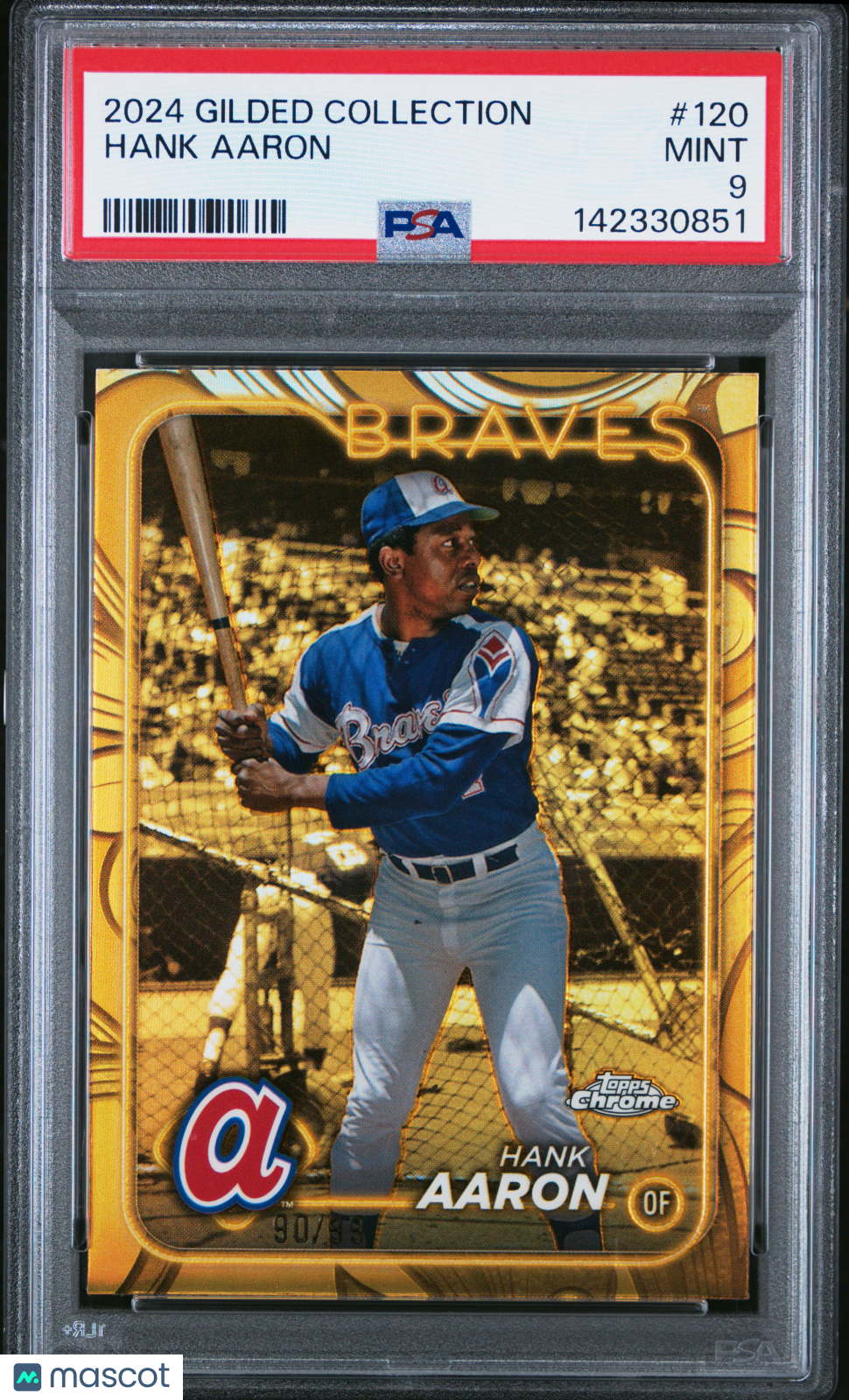 2024 Topps Gilded Collection Hank Aaron 90/99 #120 PSA 9 - Graded Sports Cards
