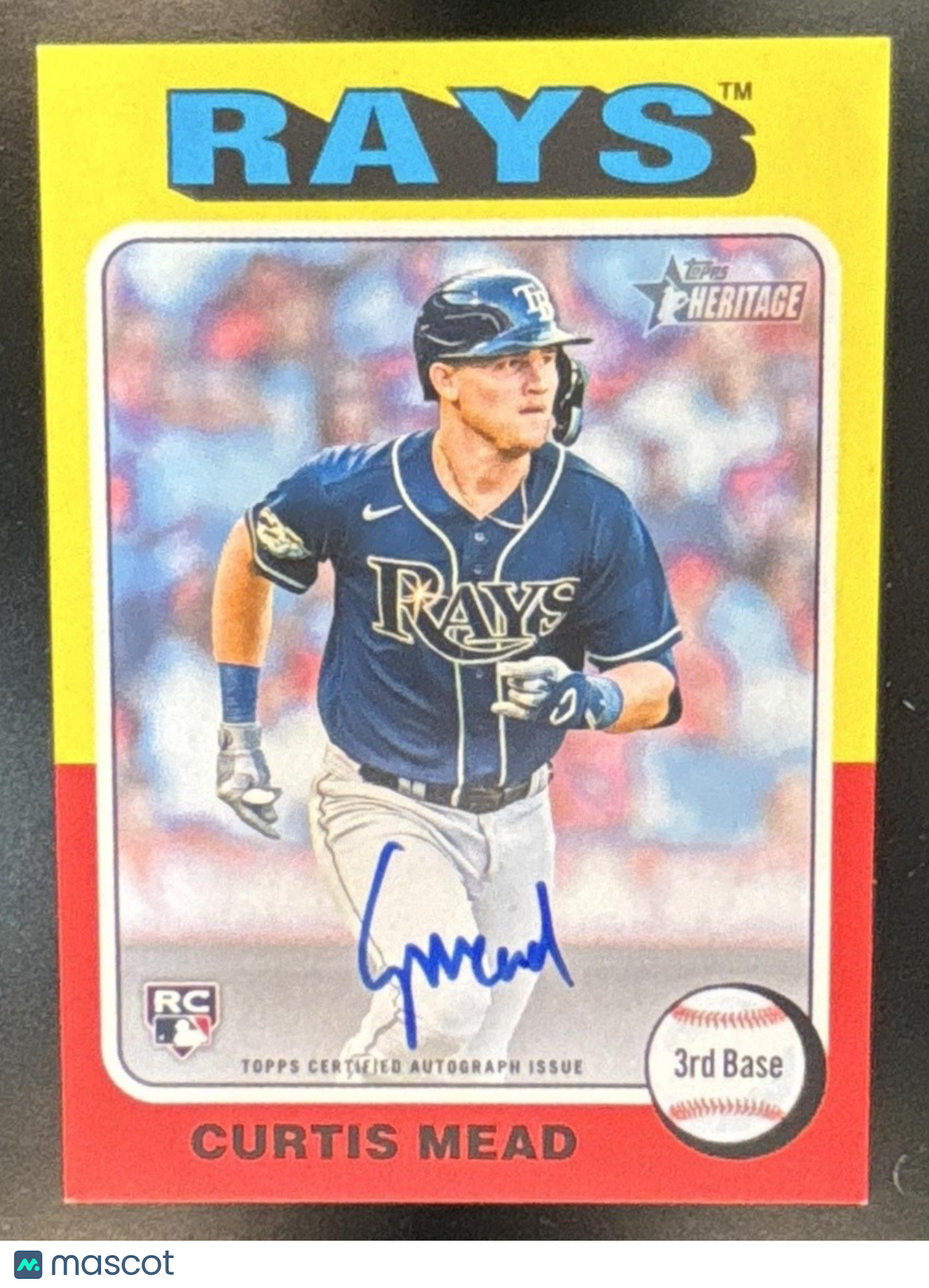 2024 Topps Heritage Curtis Mead Real One Auto #ROA-CME RC Tampa Bay Rays - Sports Cards