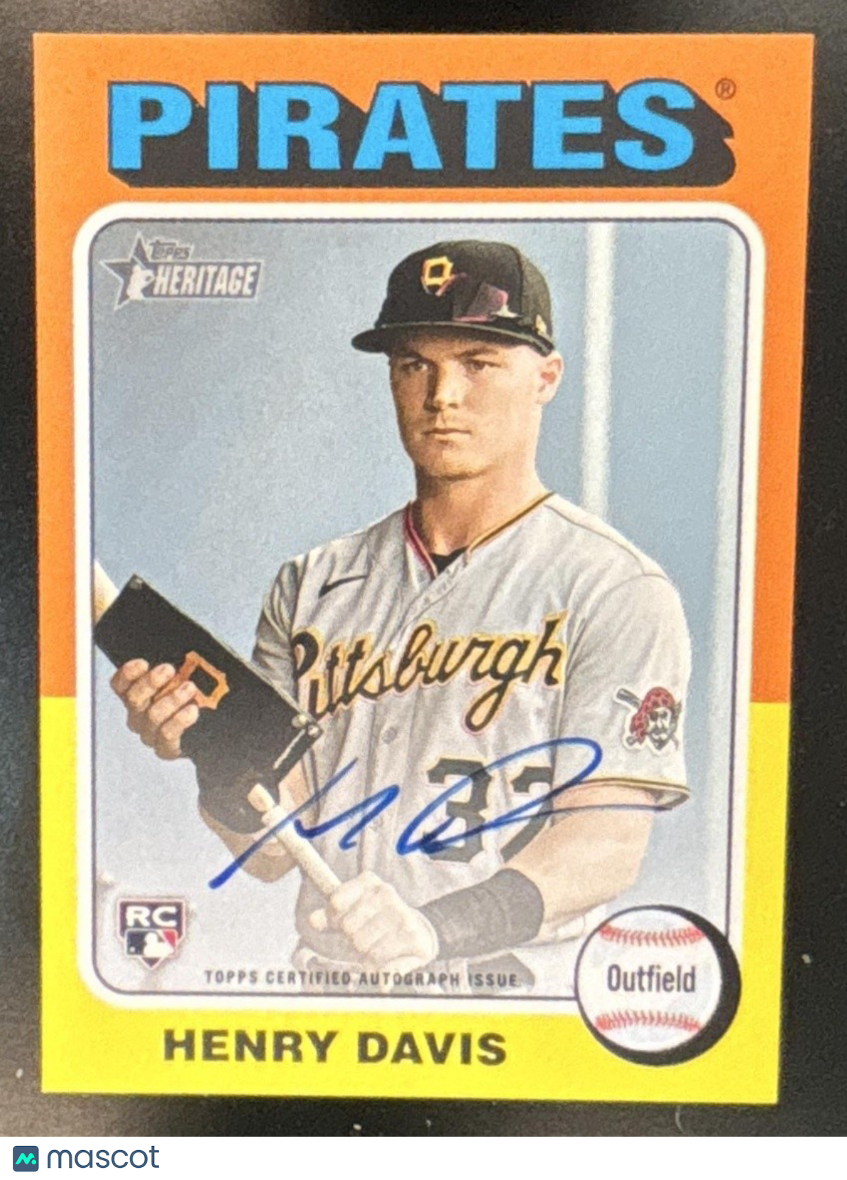 2024 Topps Heritage Henry Davis Real One Auto RC Pittsburgh Pirates - Sports Cards