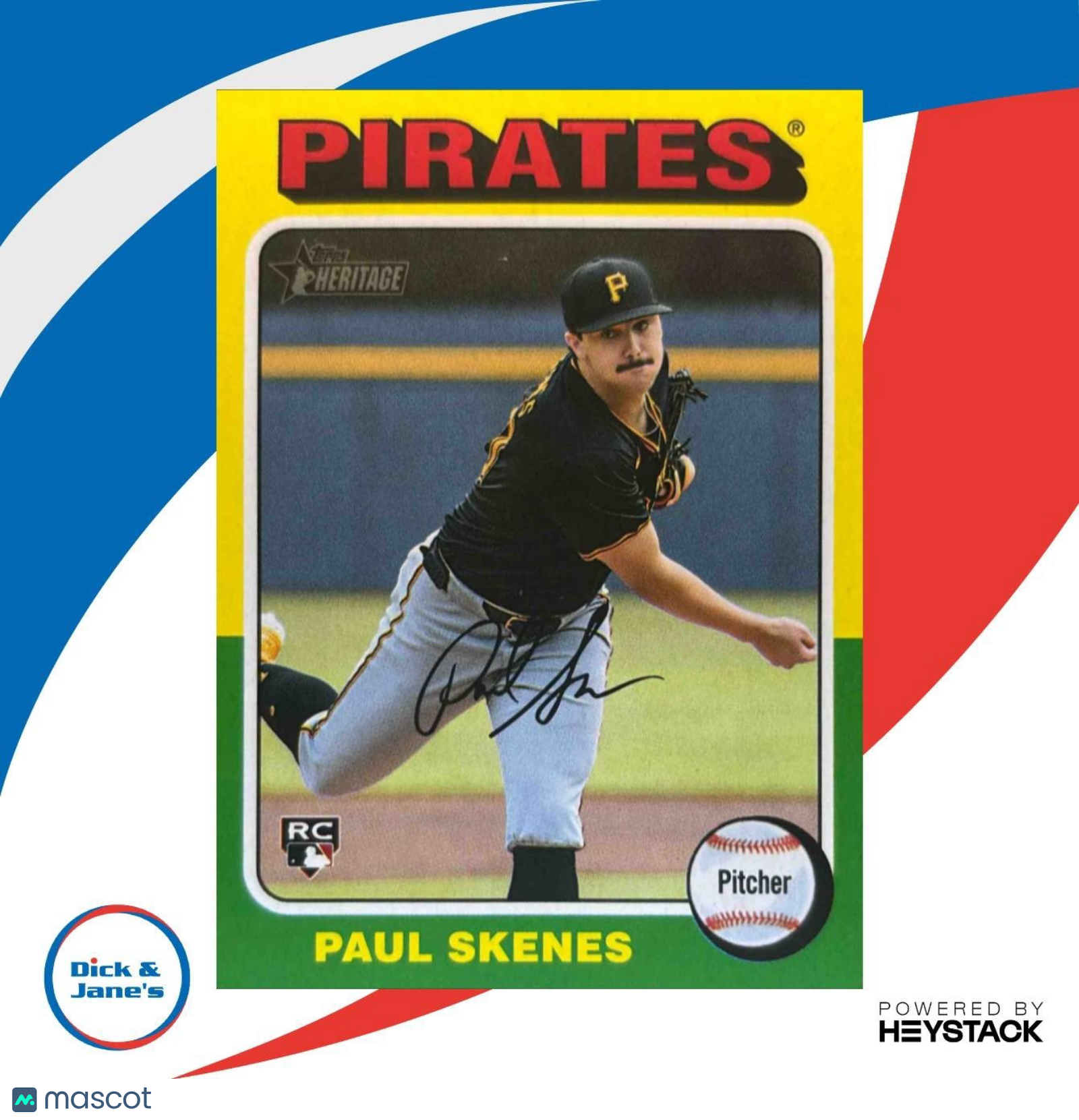 2024 Topps Heritage High Number Paul Skenes #594 RC Pittsburgh Pirates - Sports Cards