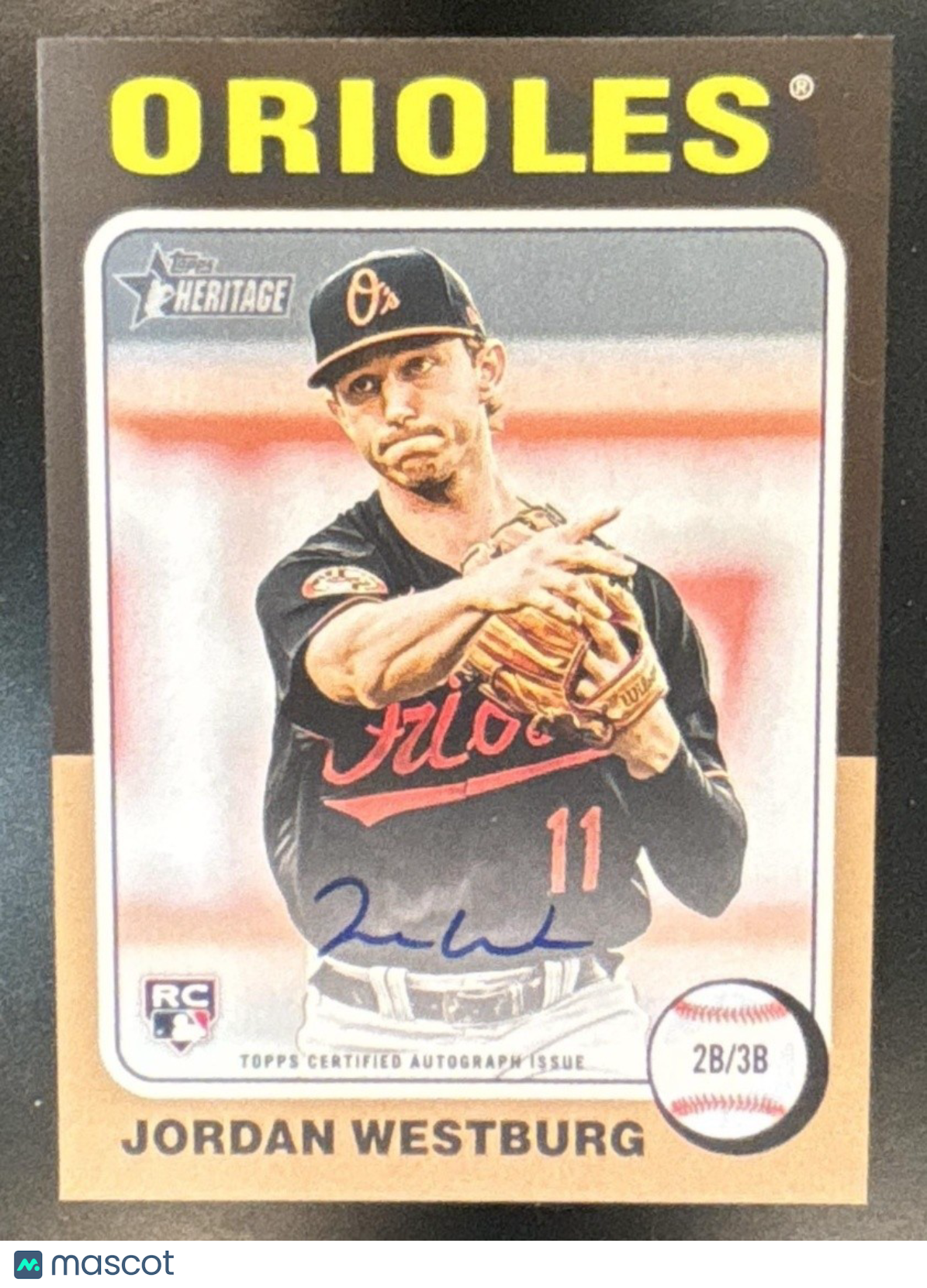 2024 Topps Heritage Jordan Westburg Real One Auto #ROA-JWE RC Baltimore Orioles - Sports Cards