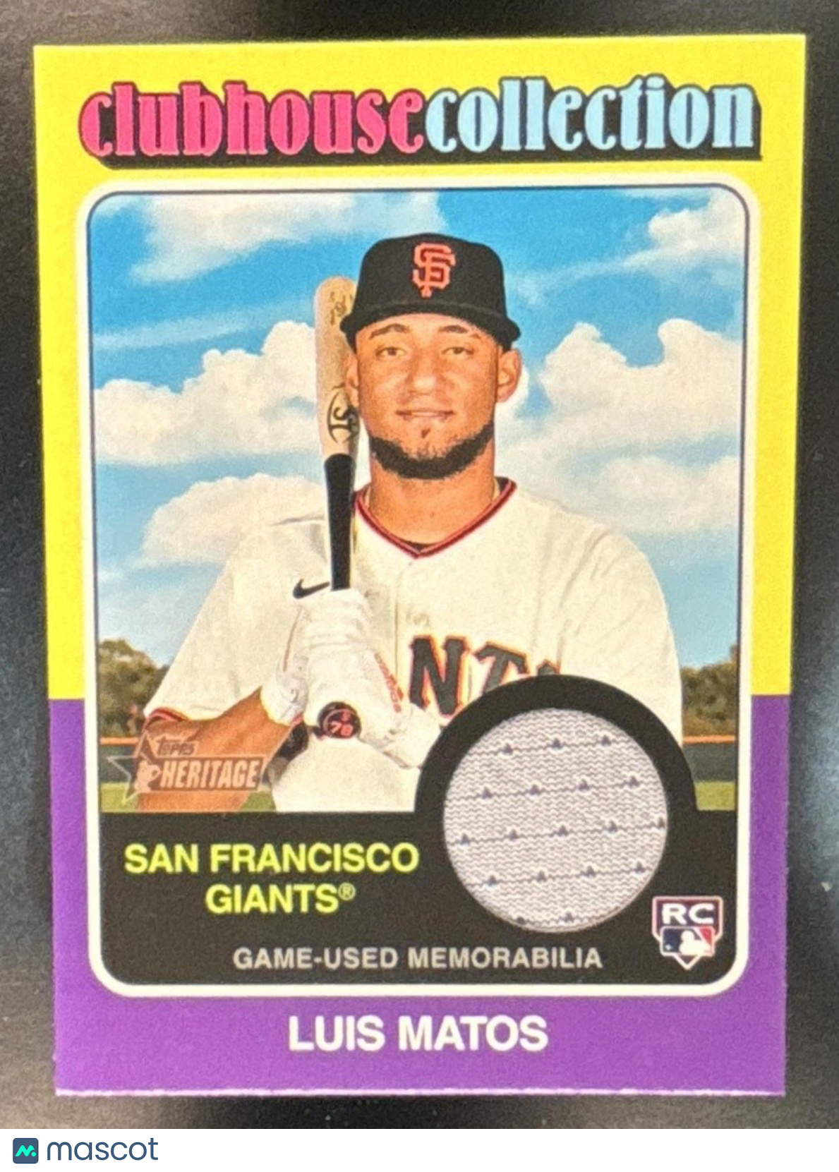 2024 Topps Heritage Luis Matos Clubhouse Collection Relics RC Giants - Sports Cards