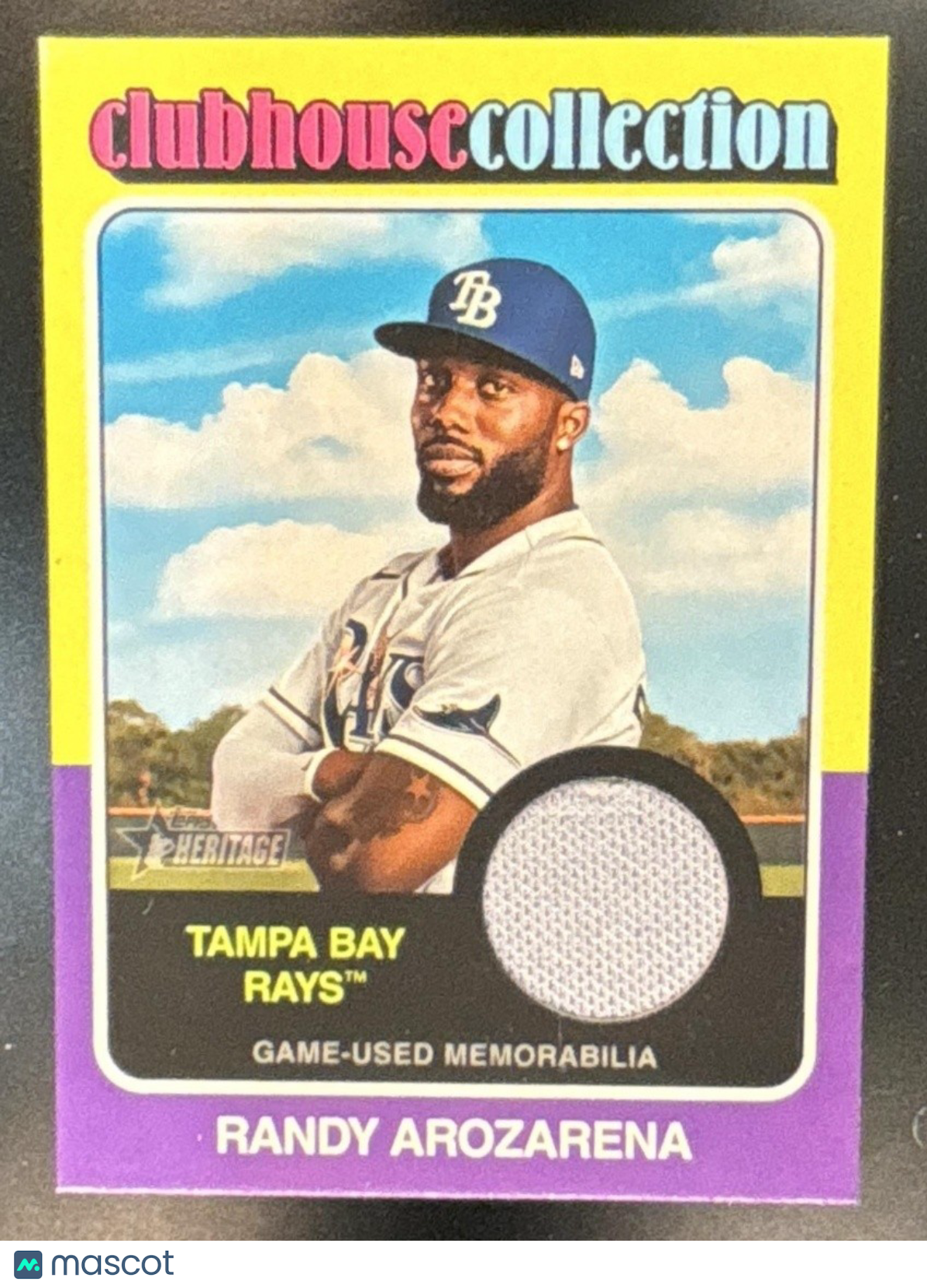 2024 Topps Heritage Randy Arozarena Clubhouse Collection Relics Tampa Bay Rays - Sports Cards