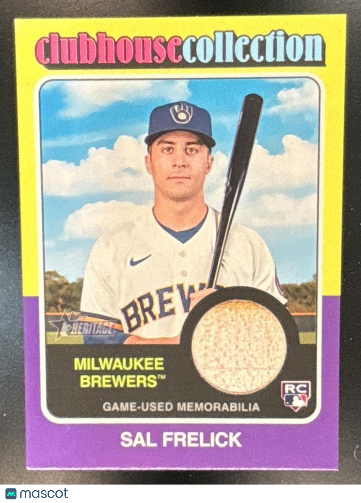 2024 Topps Heritage Sal Frelick Clubhouse Collection Relics RC Milwaukee Brewers - Sports Cards