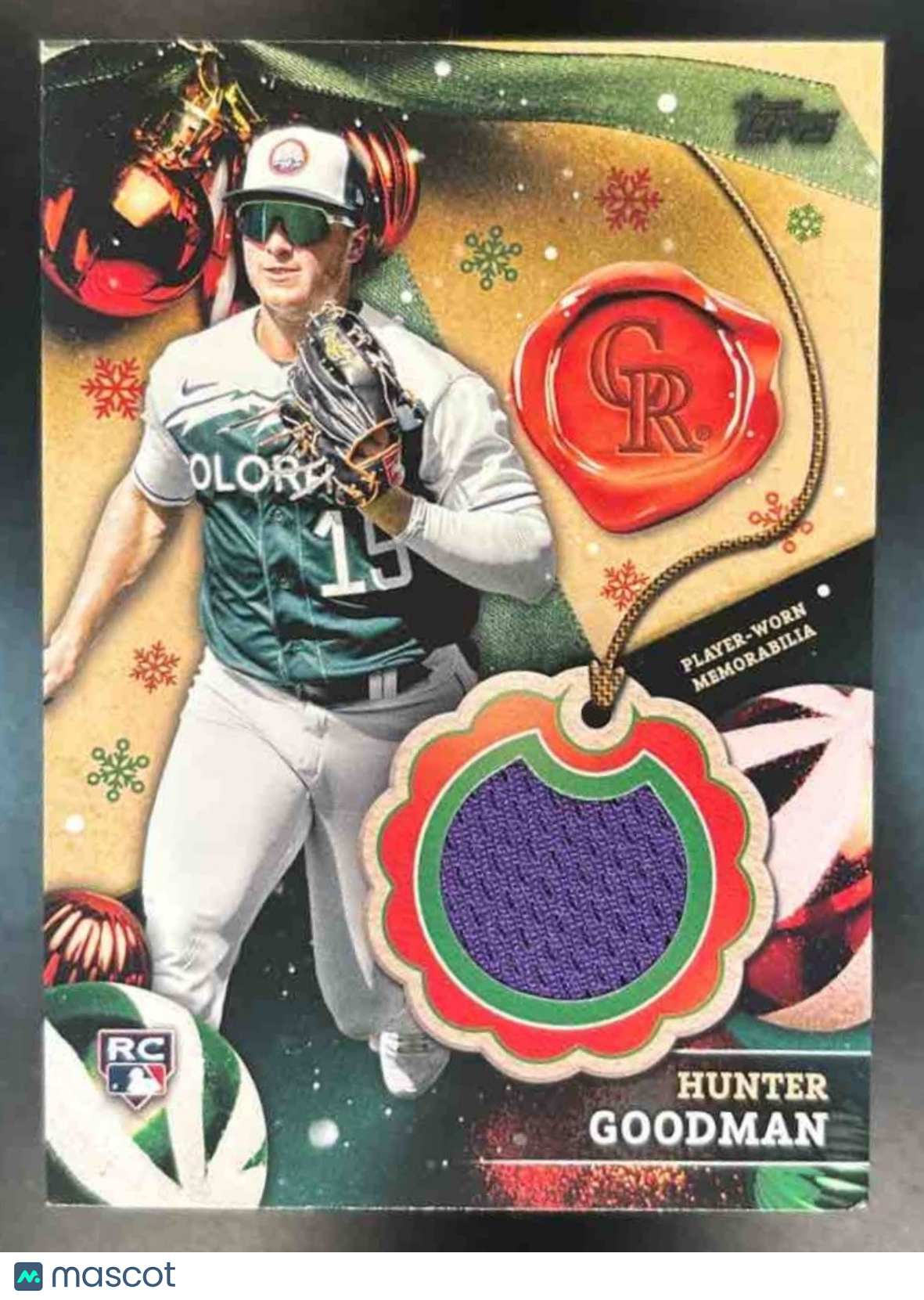2024 Topps Holiday Hunter Goodman Relics RC Colorado Rockies - Sports Cards