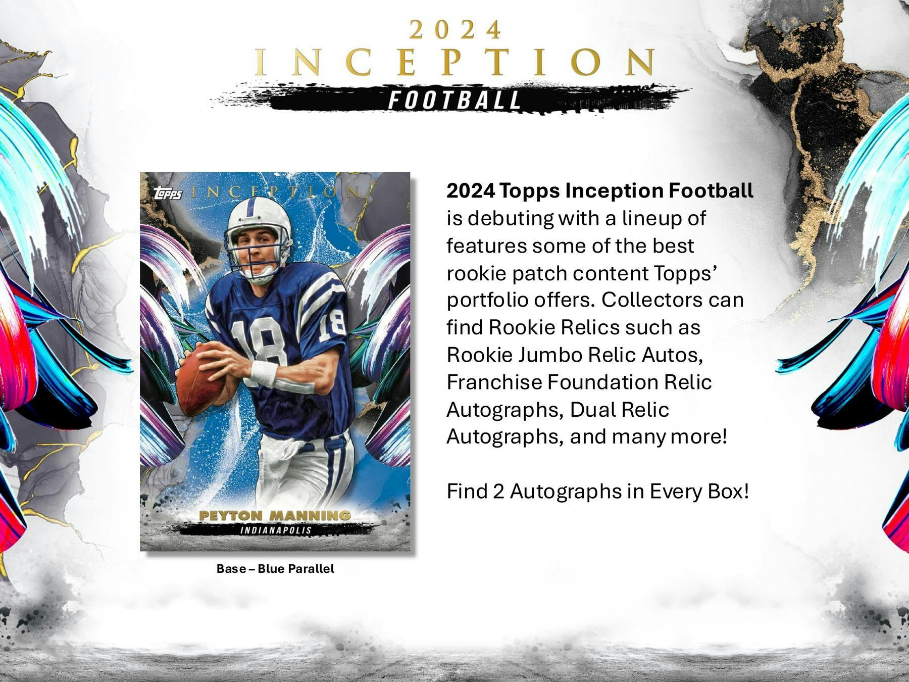 2024 Topps Inception Football Hobby Box (2 Autos + 1 Mem) Jayden Daniles Bo Nix - NFL Hobby Box