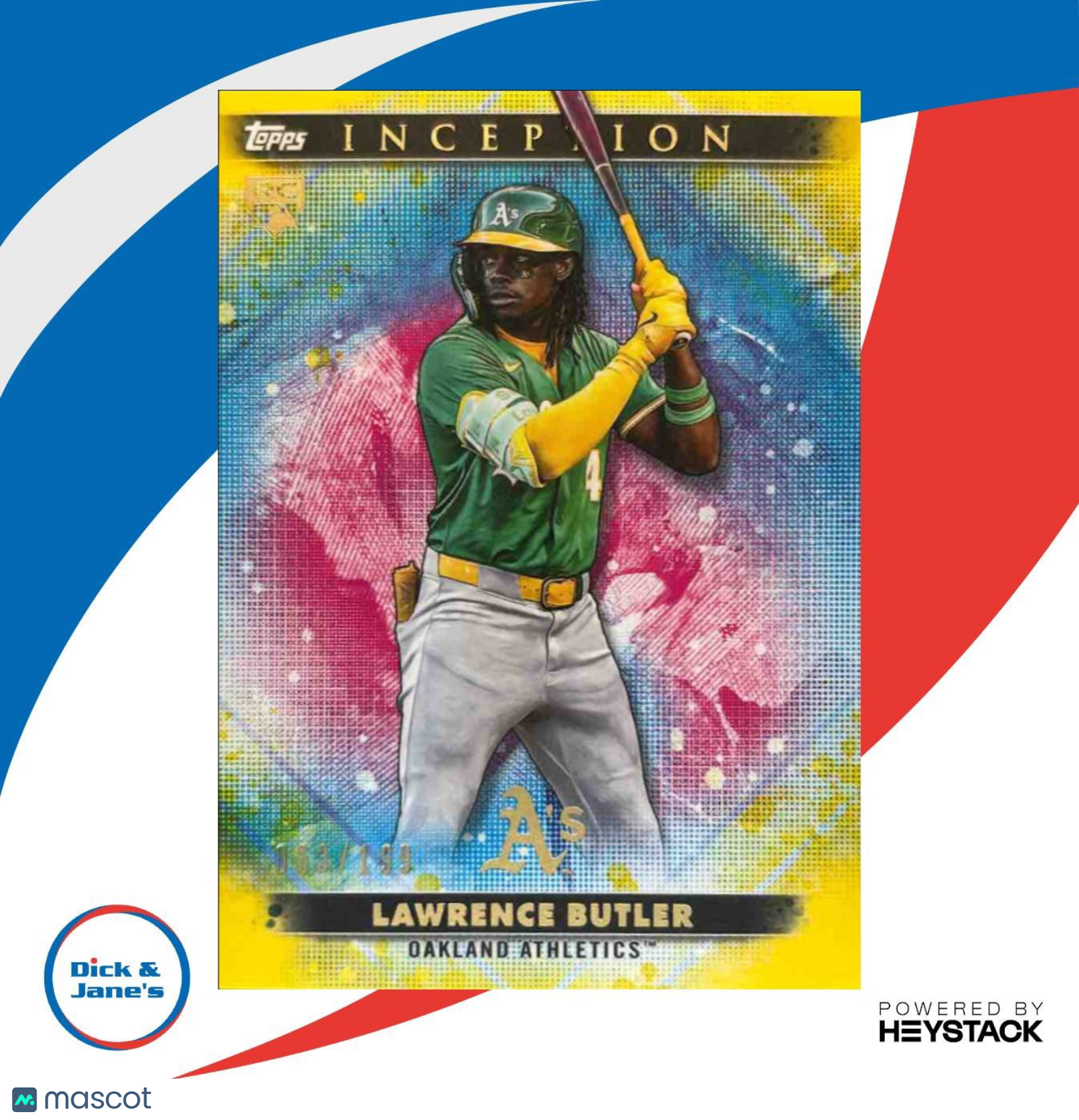 2024 Topps Inception Lawrence Butler Yellow 64/199 #10 RC Oakland Athletics - Sports Cards