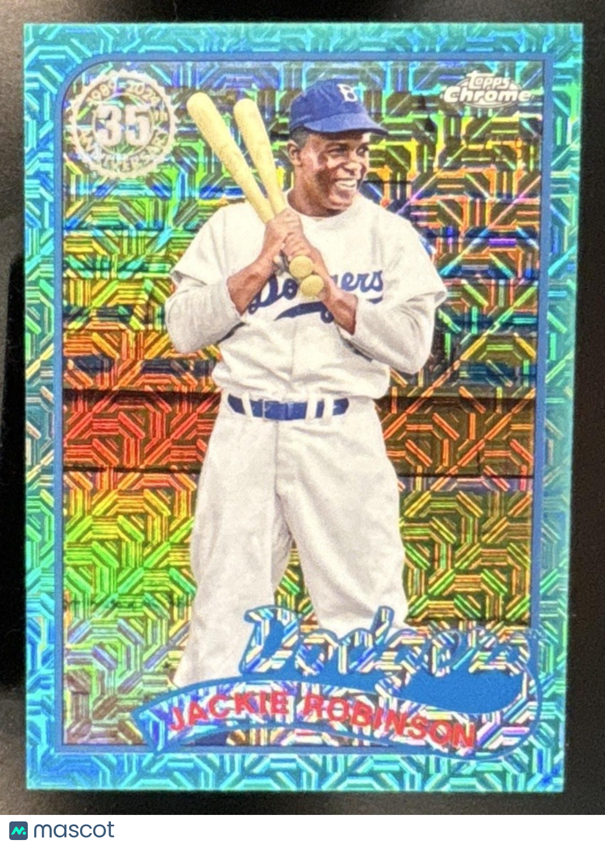 2024 Topps Jackie Robinson 1989 Baseball 35th Anniversary Chrome Aqua /199 - Sports Cards