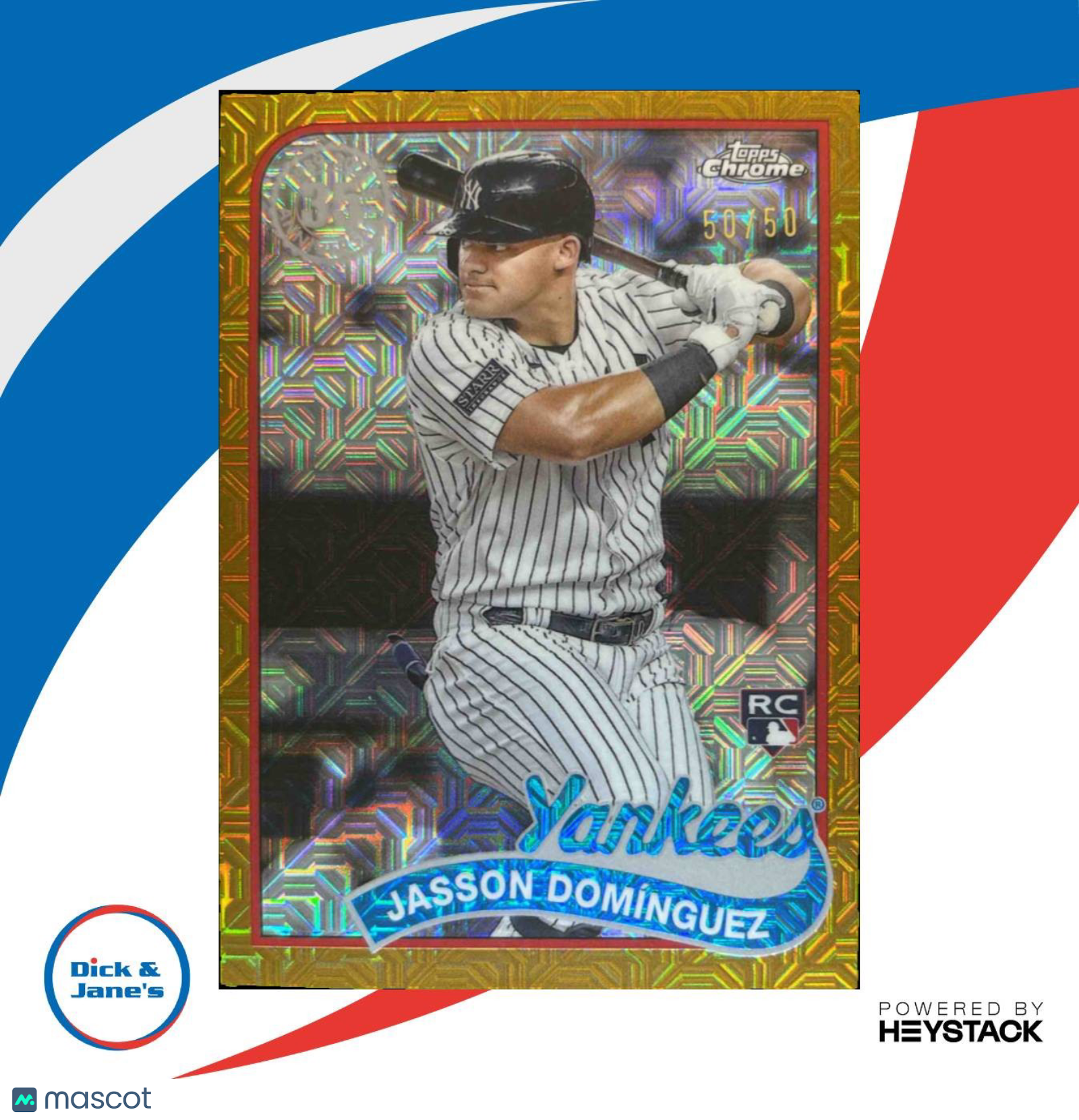 2024 Topps Jasson Dominguez 1989 35th Anniversary Chrome Gold /50 RC Yankees - Sports Cards