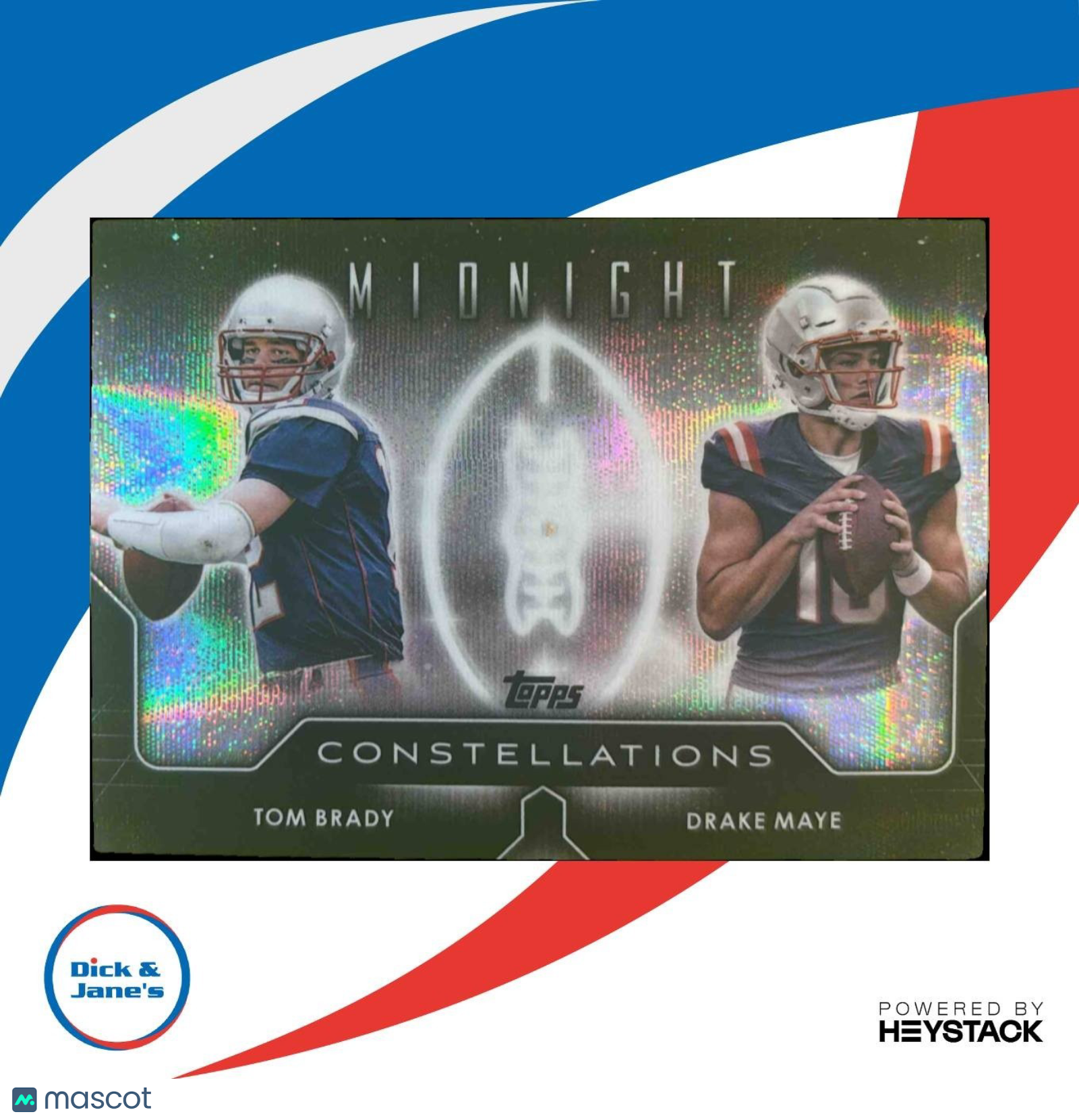 2024 Topps Midnight Drake Maye Tom Brady Constellations Moon Beam RC Patriots - Sports Cards