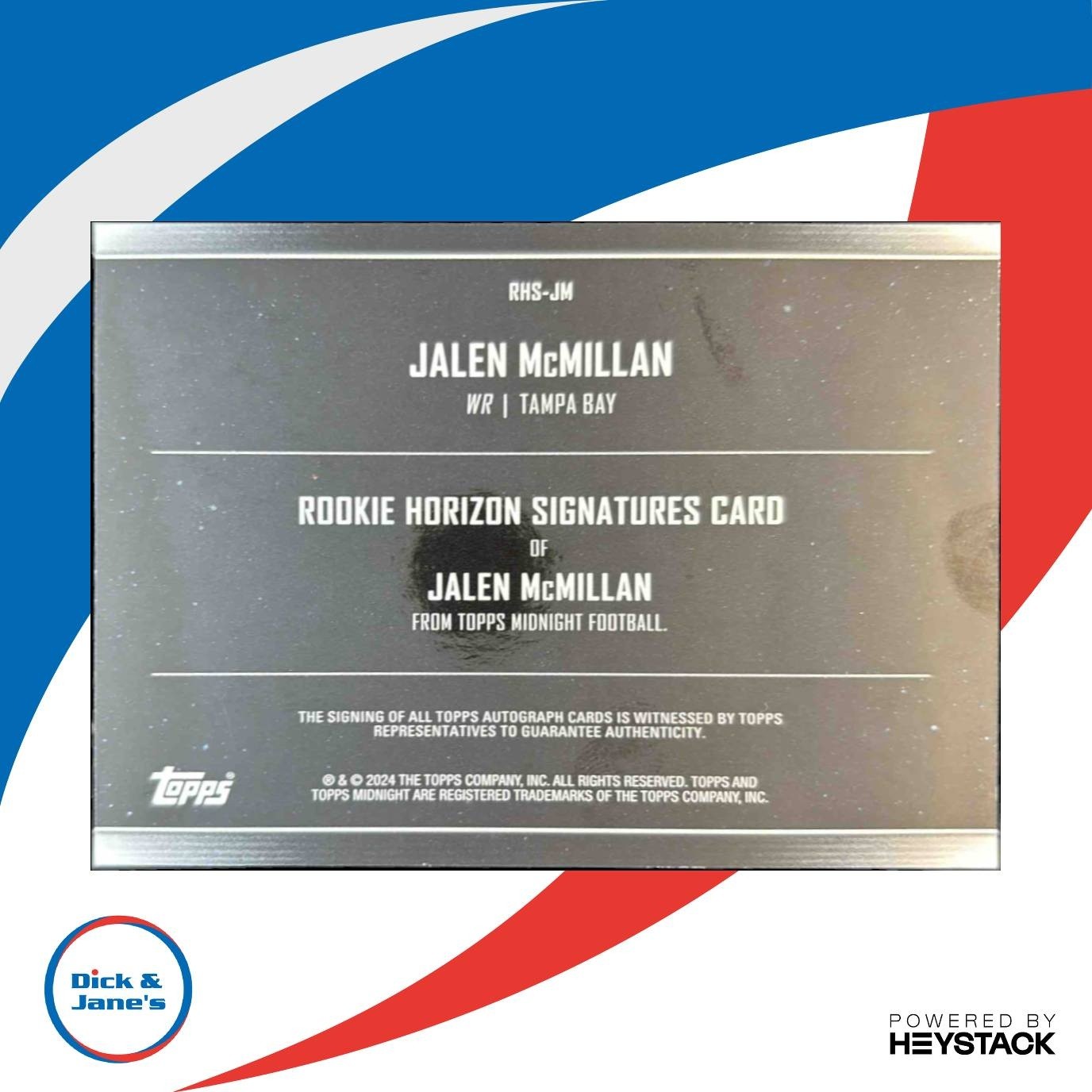 2024 Topps Midnight Jalen McMillan Rookie Horizon Signatures Buccaneers - Sports Cards