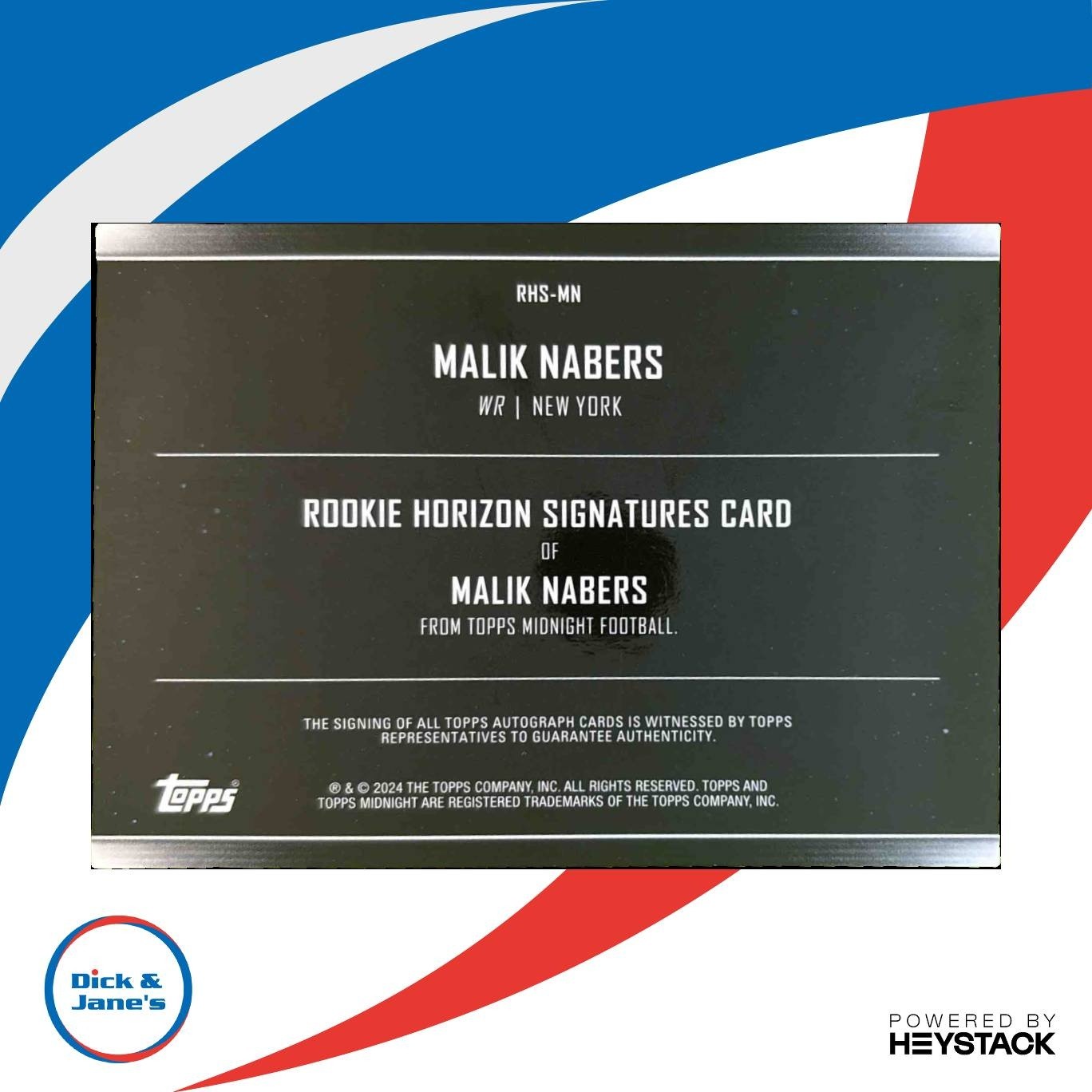 2024 Topps Midnight Malik Nabers Rookie Horizon Signatures Dusk /75 RC Giants - Sports Cards
