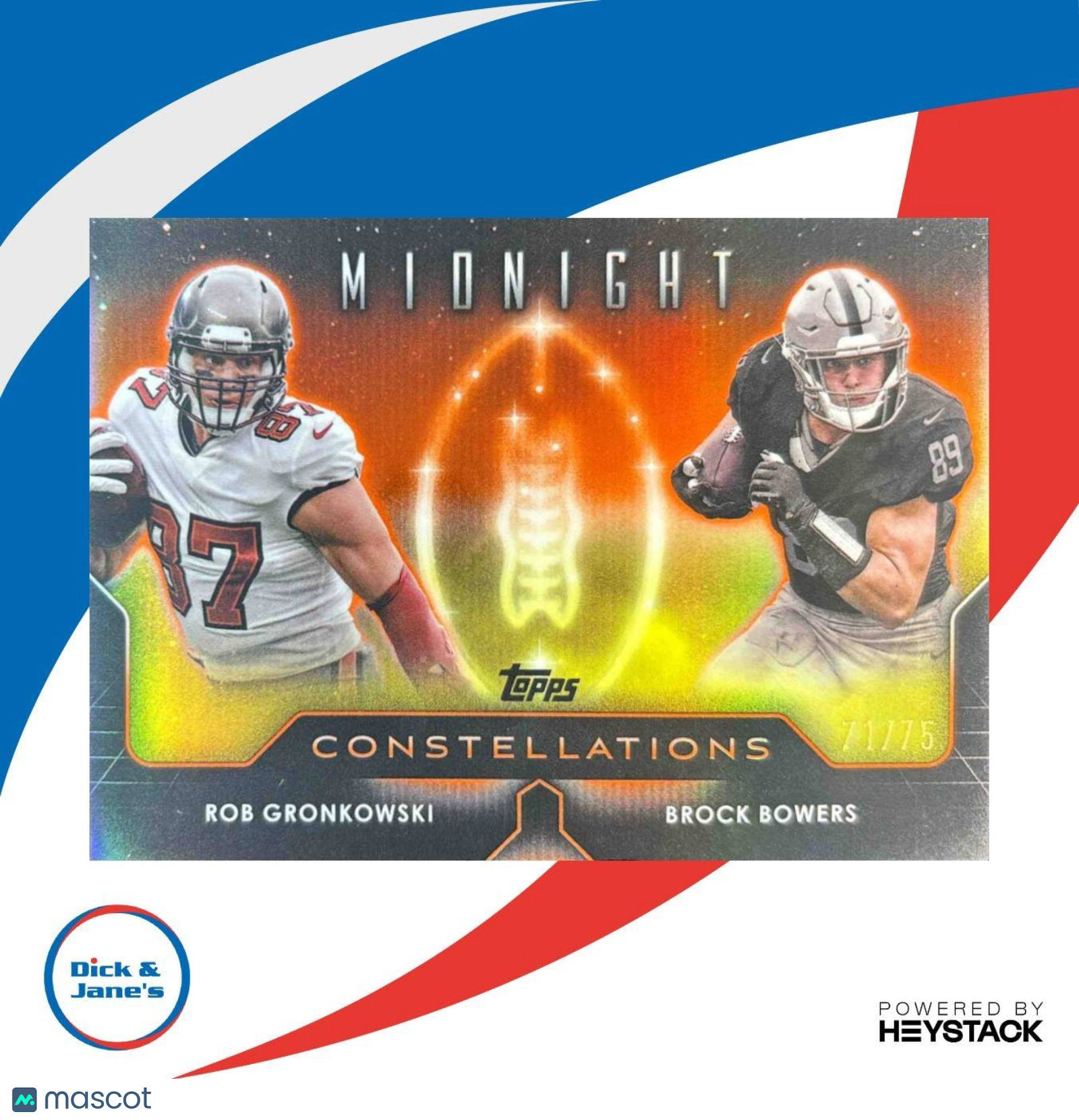 2024 Topps Midnight Rob Gronkowski Brock Bowers Constellations Dusk /75 #C-16 RC - Sports Cards