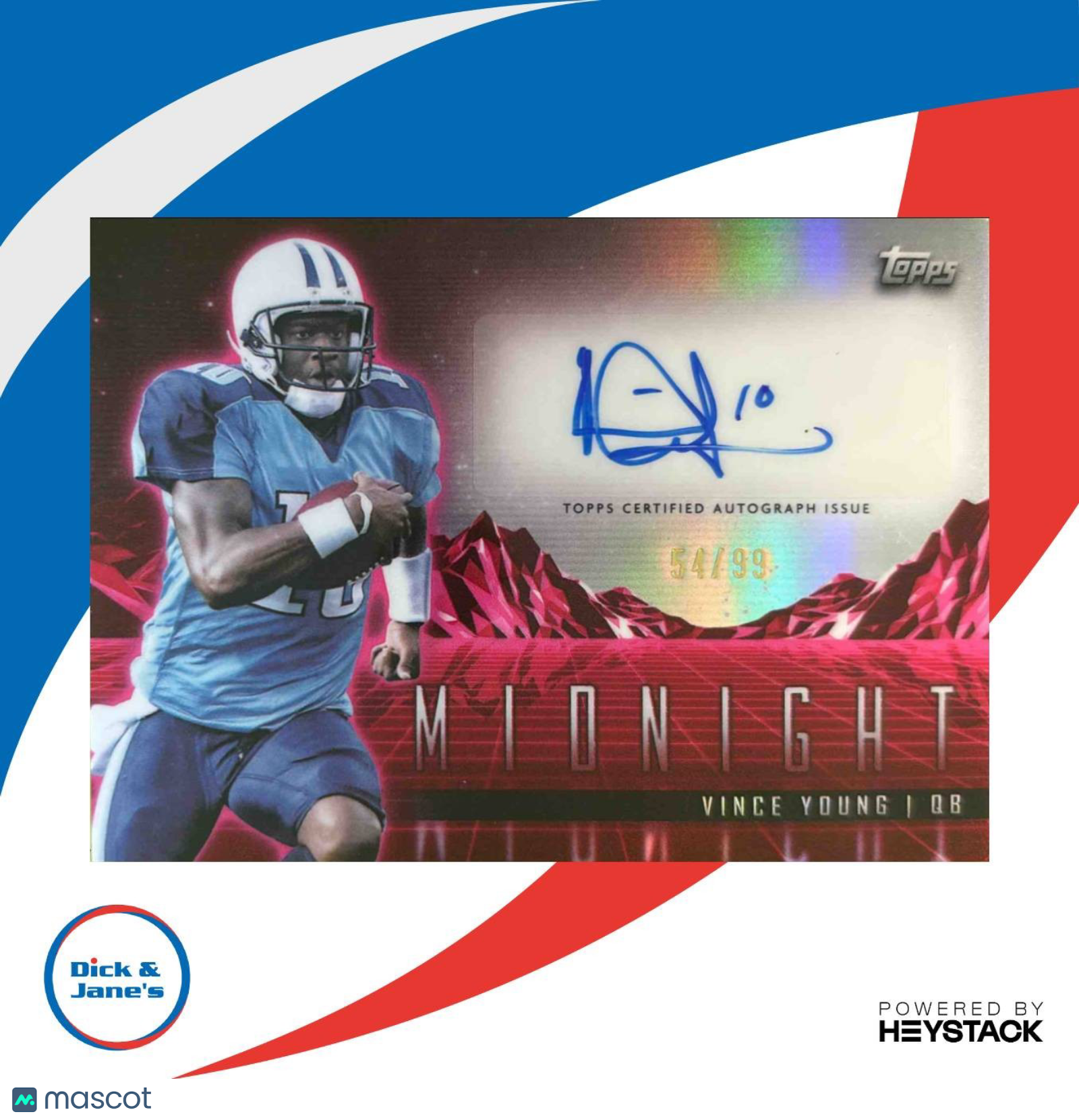 2024 Topps Midnight Vince Young Horizon Signatures Twilight 54/99 Auto Tennessee - Sports Cards