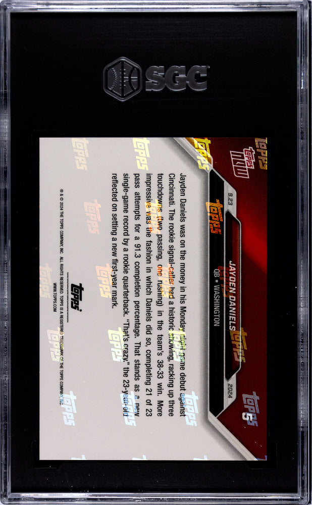 2024 Topps Now Jayden Daniels #5 SGC 10 - Graded Sports Cards