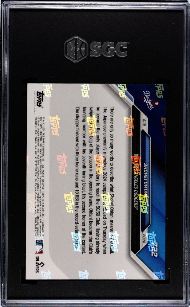 2024 Topps Now Shohei Ohtani #722 SGC 10 GEM MINT Los Angeles Dodgers - Graded Sports Cards