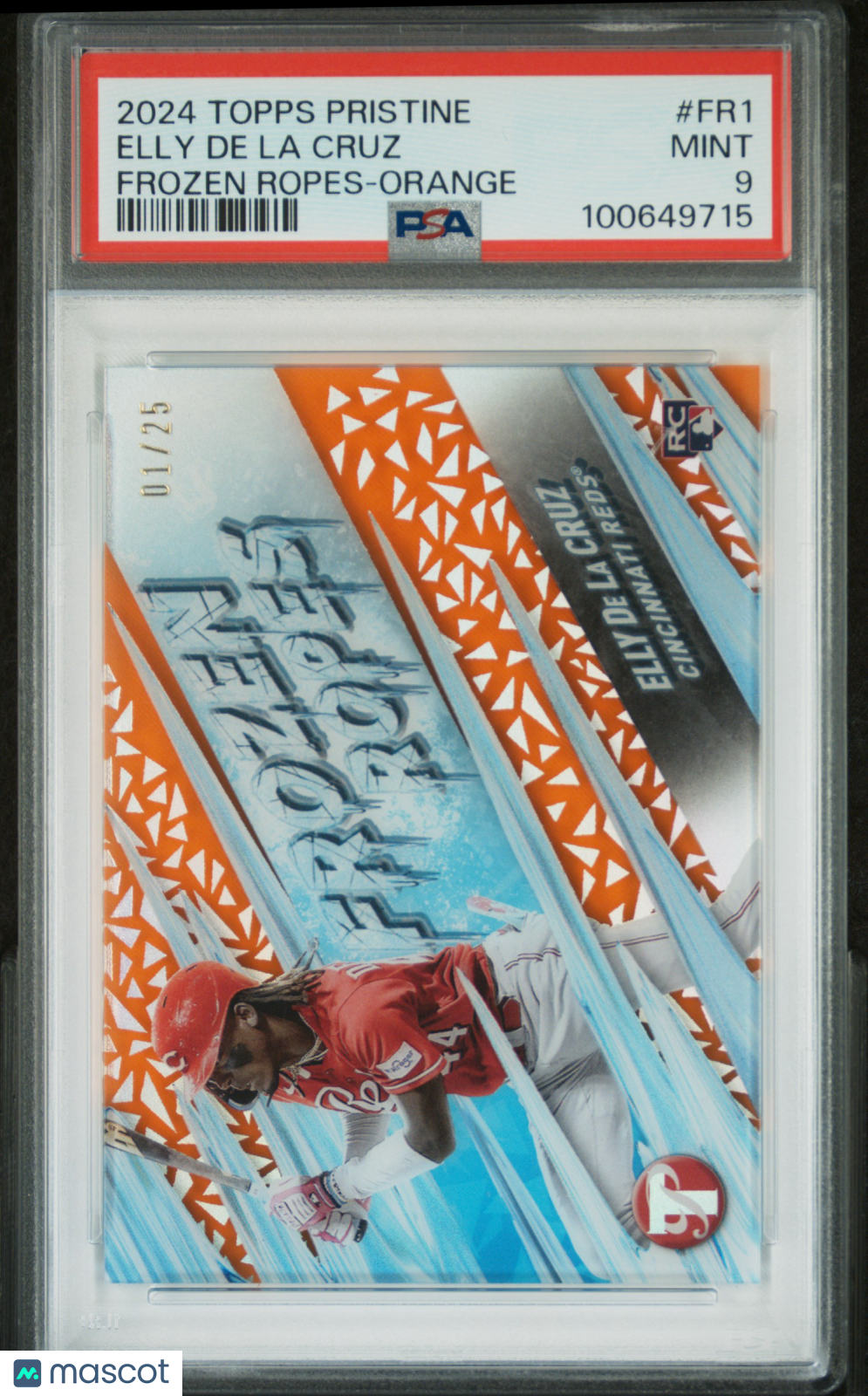 2024 Topps Pristine Frozen Ropes Elly De La Cruz Orange #FR1 PSA 9 MINT Rookie - Graded Sports Cards