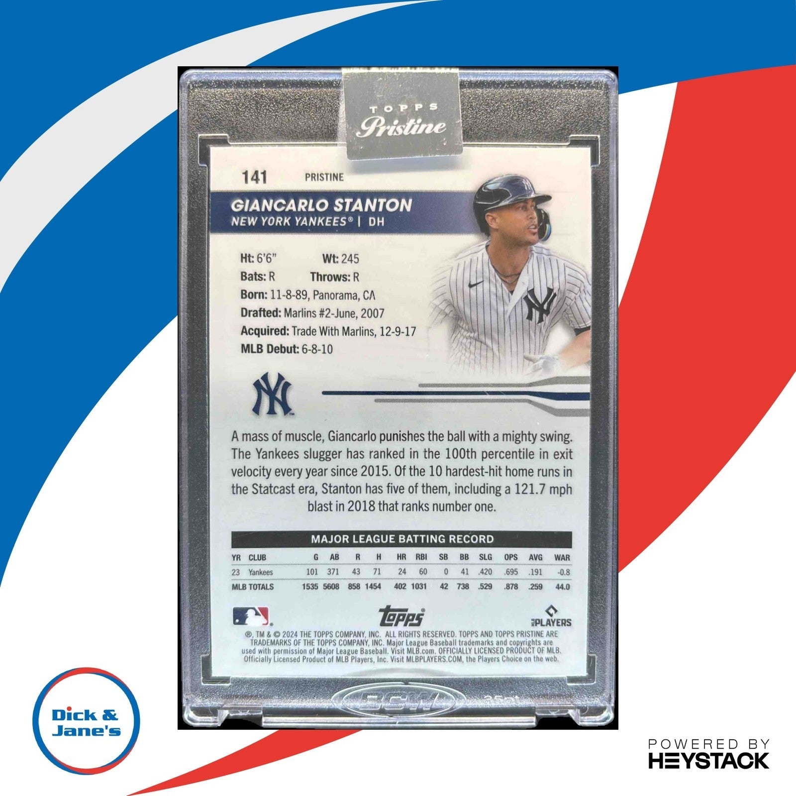 2024 Topps Pristine Giancarlo Stanton Refractor #141 New York Yankees - Sports Cards