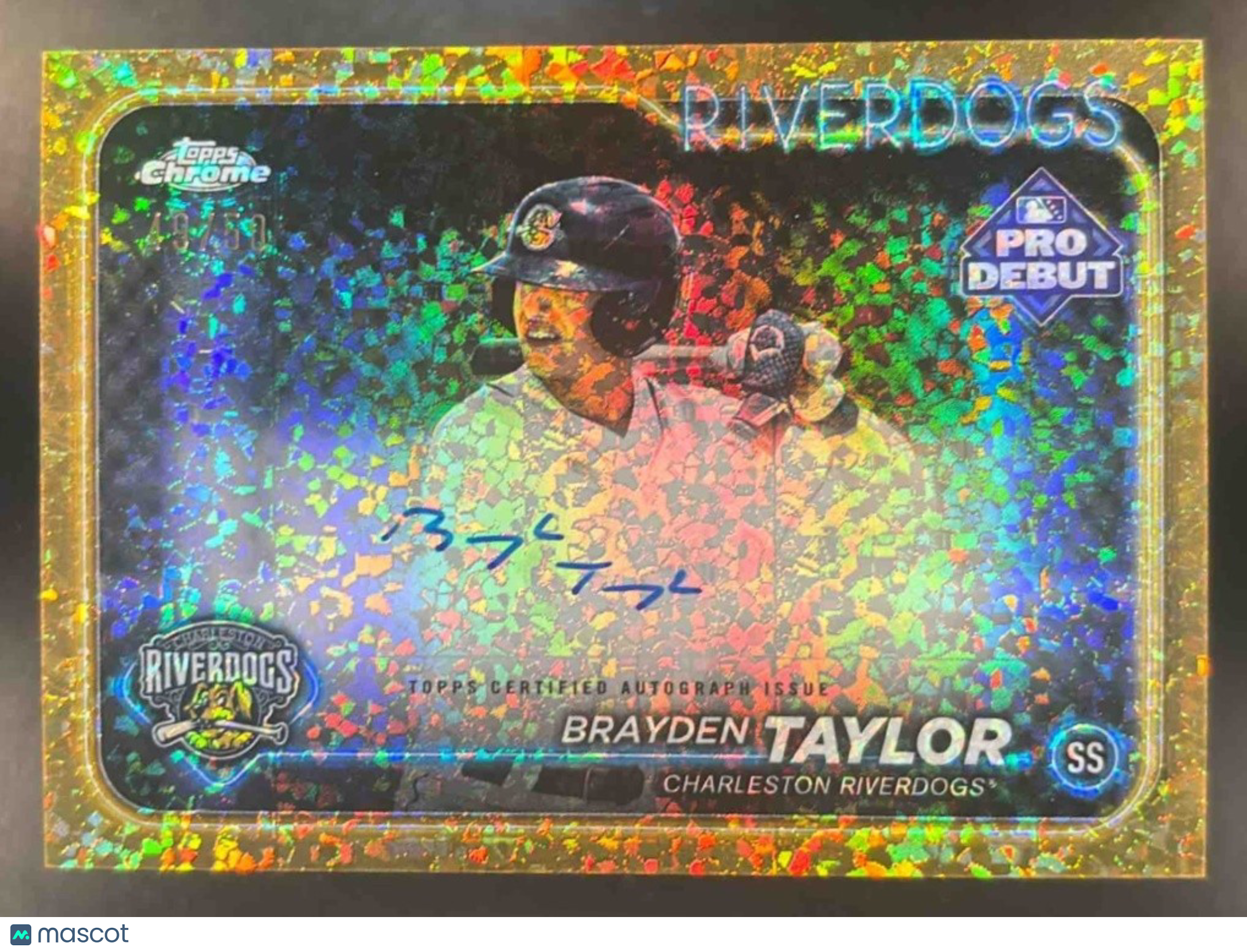 2024 Topps Pro Debut Brayden Taylor Chrome Auto Gold Mini-Diamond /50 #PDC-85 - Sports Cards