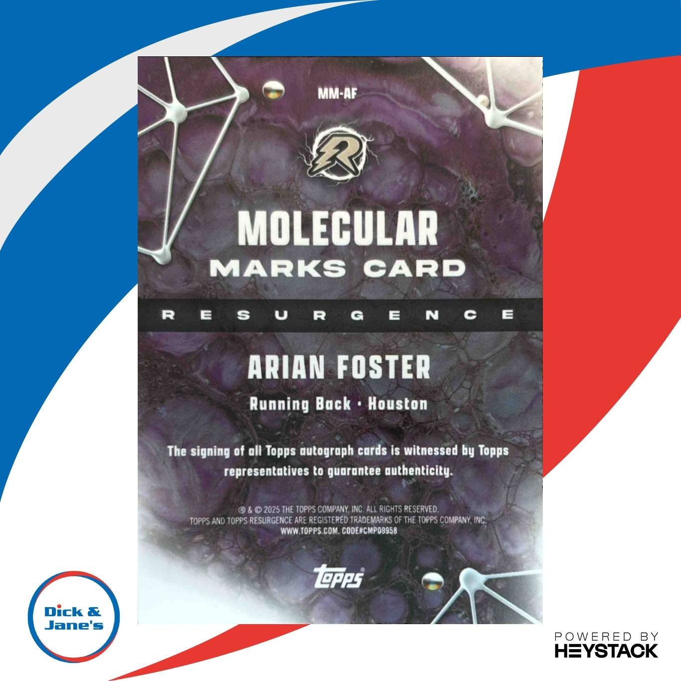 2024 Topps Resurgence Arian Foster Molecular Marks Auto Gold Surge /50 Texans - Sports Cards