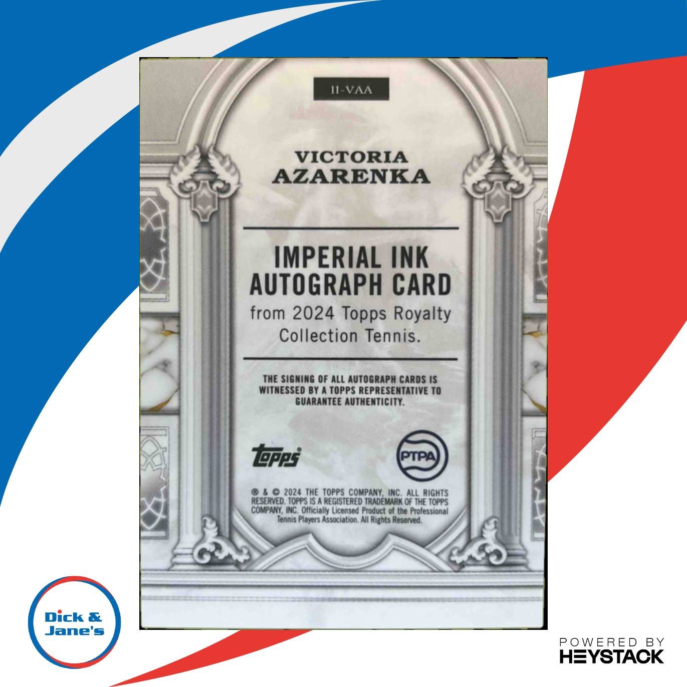 2024 Topps Royalty Collection Victoria Azarenka Imperial Ink 20/75 #II-VAA Auto - Sports Cards