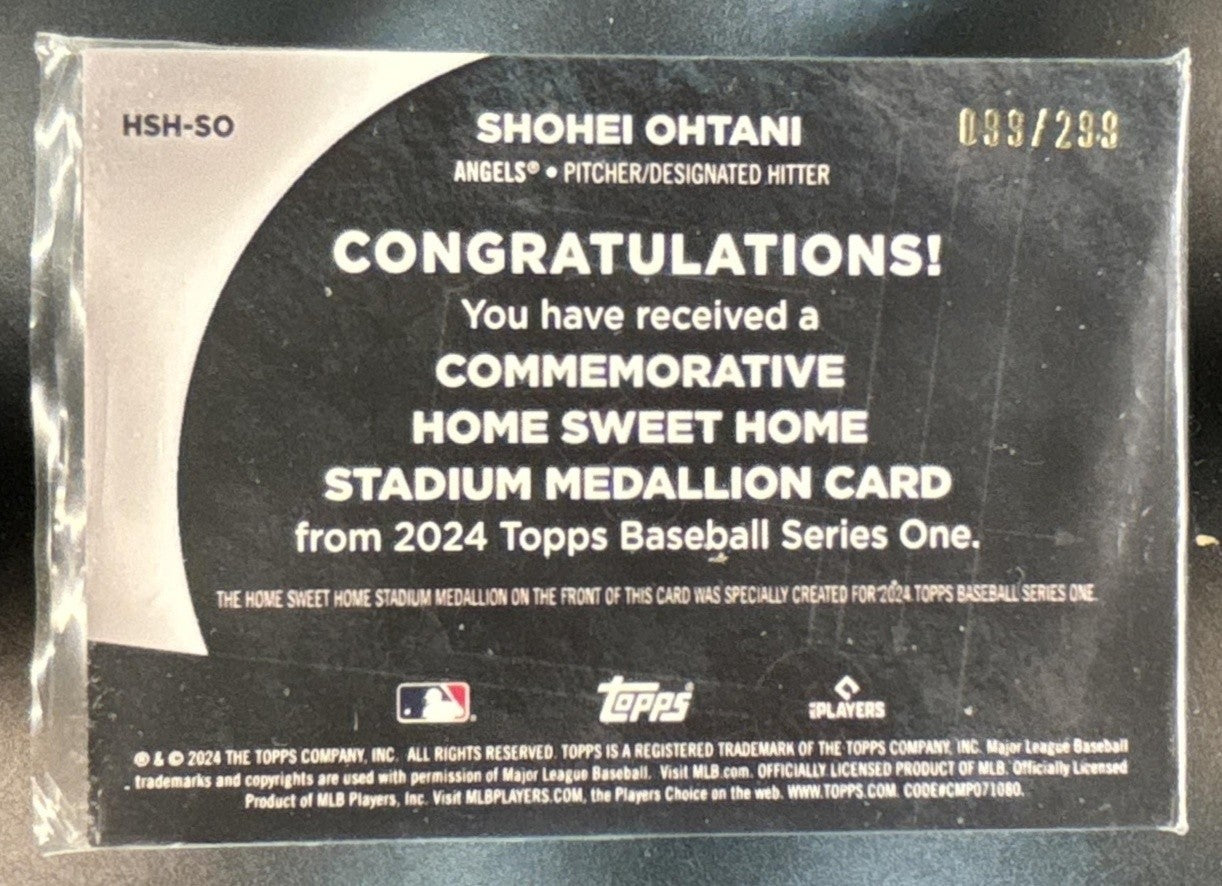 2024 Topps Shohei Ohtani Home Sweet Stadium Medallions /299 Los Angeles Angels - Sports Cards