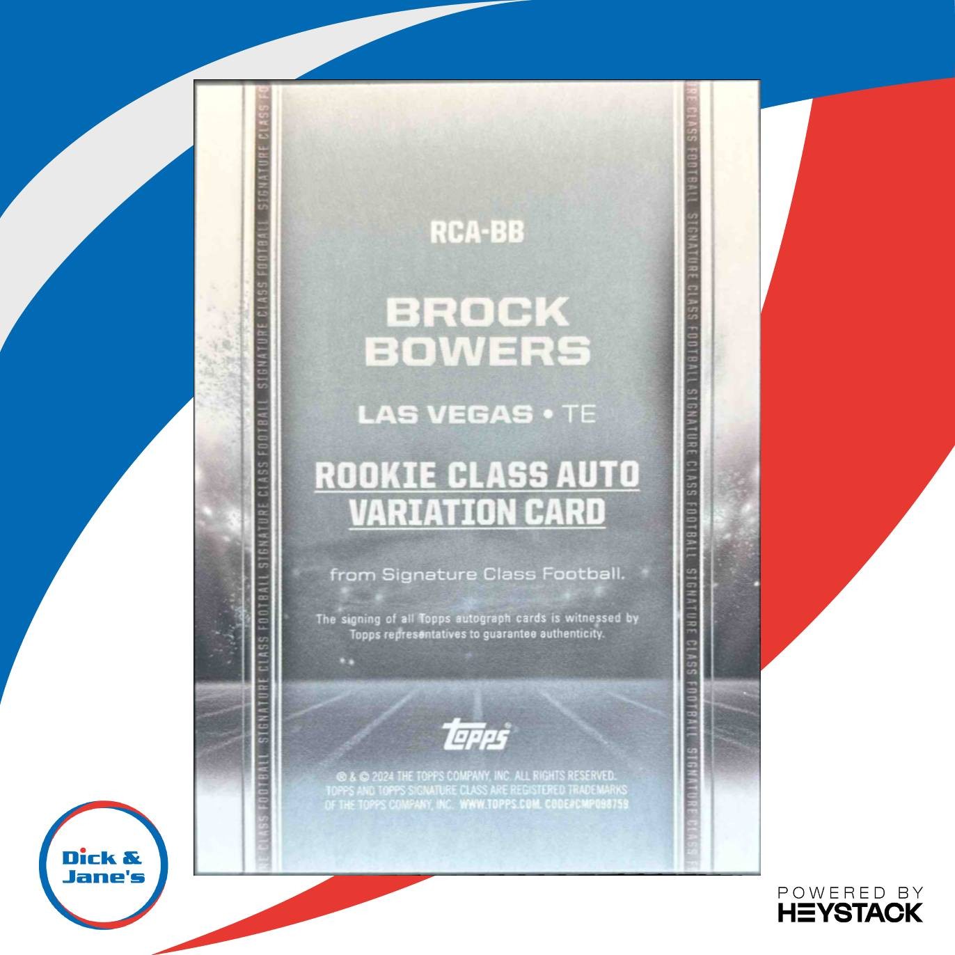 2024 Topps Signature Class Brock Bowers Rookie I Auto RC Las Vegas Raiders - Sports Cards