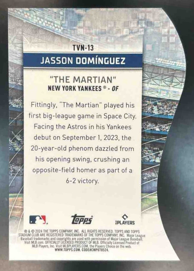 2024 Topps Stadium Club Jasson Dominguez Triumvirates Nickname RC Yankees - Sports Cards