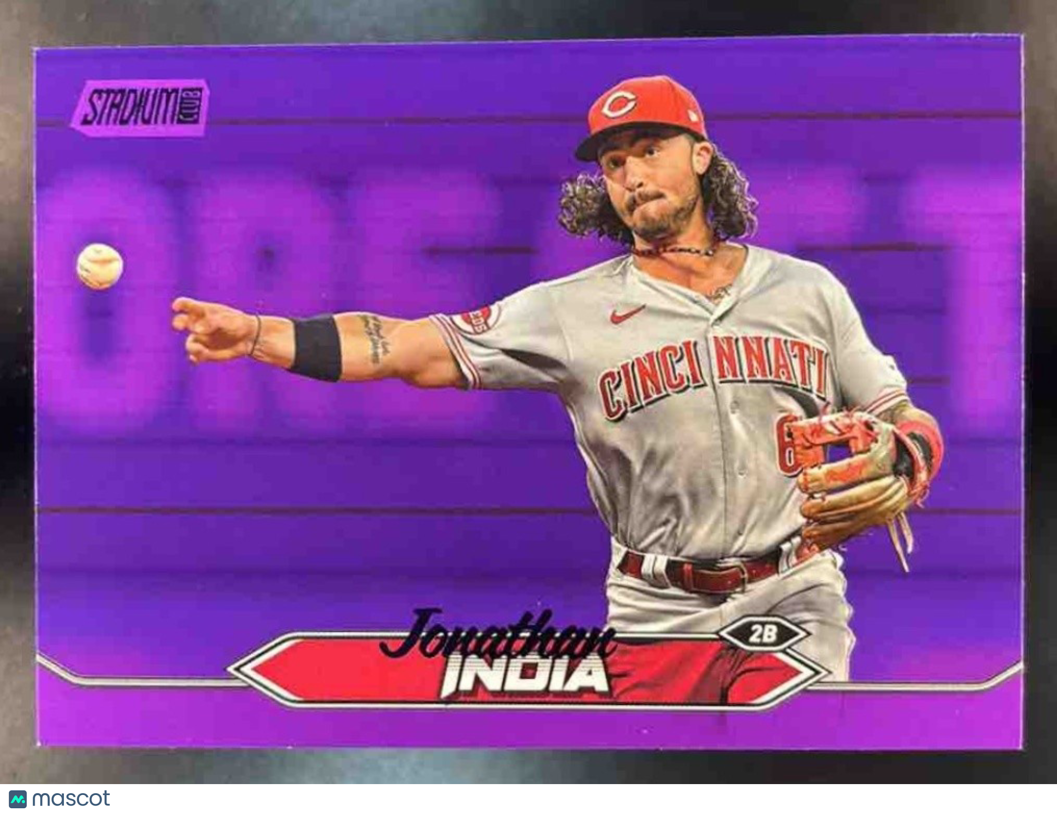 2024 Topps Stadium Club Jonathan India Purple Foil /75 #19 Cincinnati Reds - Sports Cards