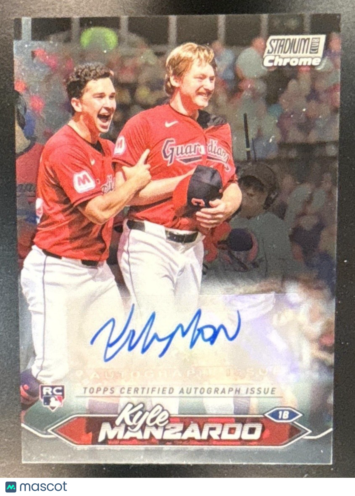 2024 Topps Stadium Club Kyle Manzardo Chrome Auto RC Cleveland Guardians - Sports Cards