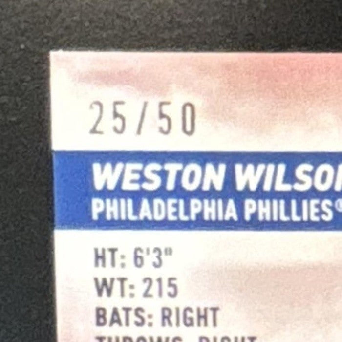 2024 Topps Stadium Club Weston Wilson Auto Red /50 RC Philadelphia Phillies - Sports Cards