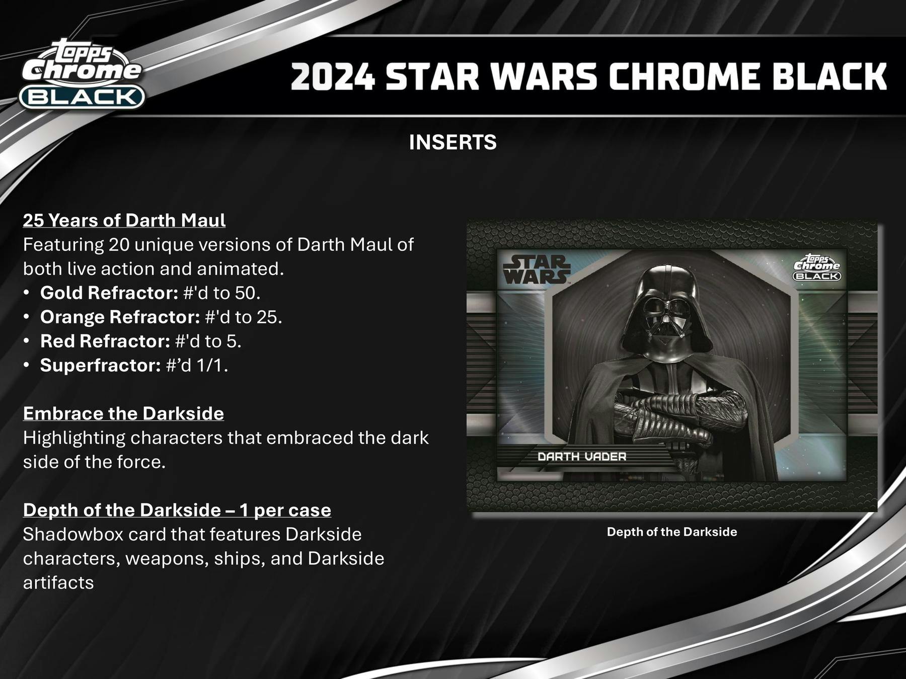 2024 Topps Star Wars Chrome Black Hobby Box (1 Auto) - Collectible Trading Cards