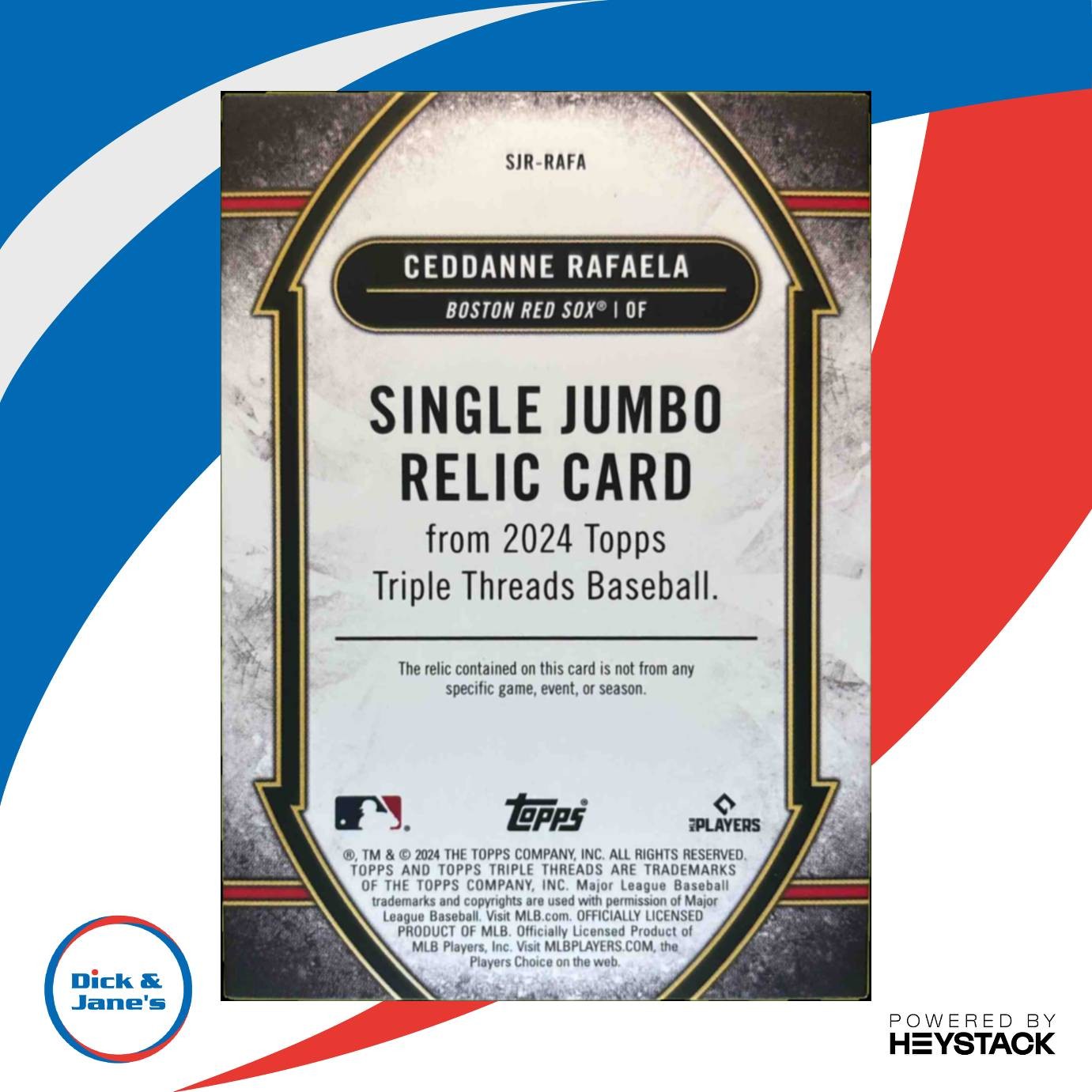 2024 Topps Triple Threads Ceddanne Rafaela Jumbo Relics Emerald /27 Red Sox - Sports Cards