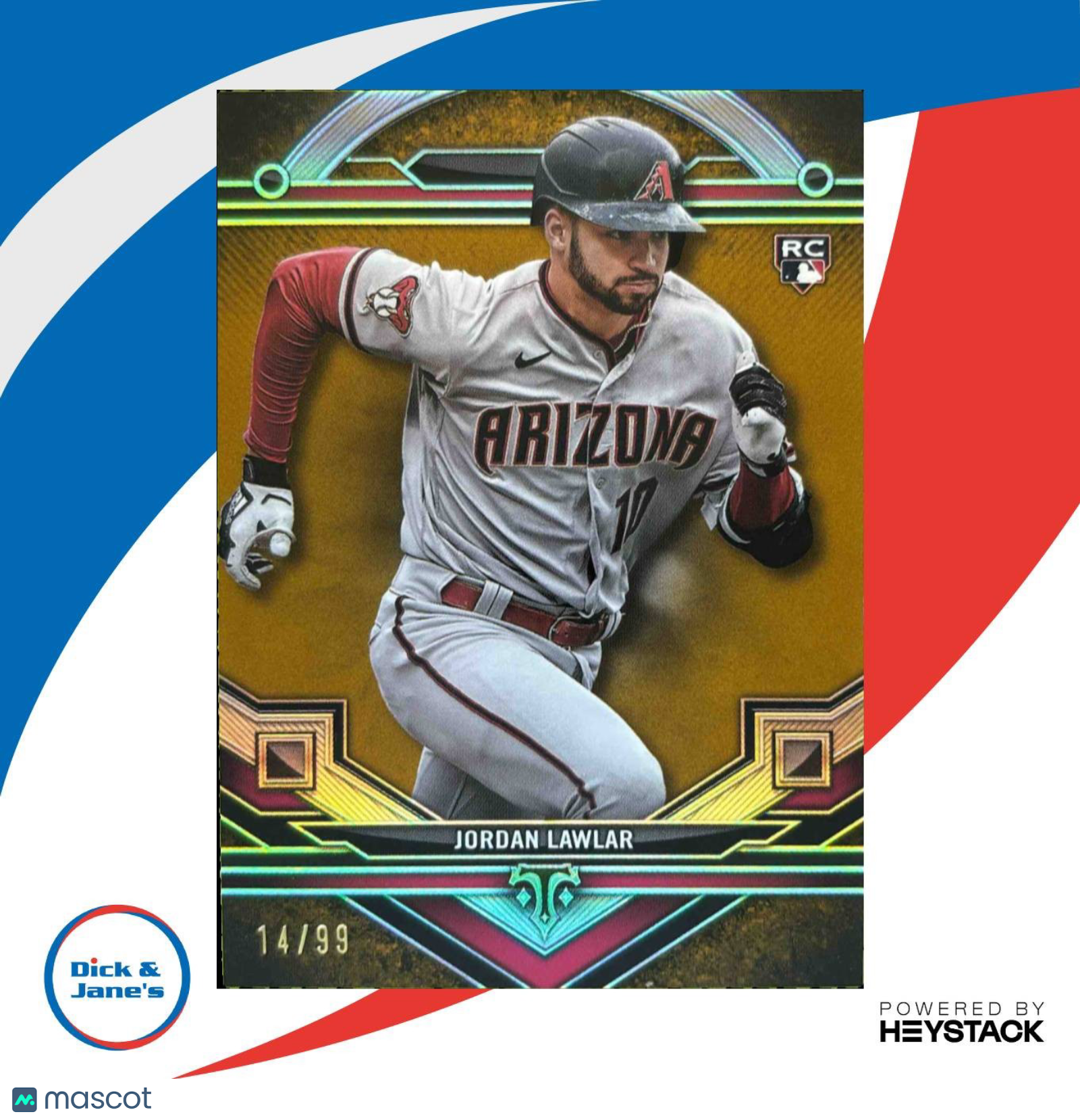 2024 Topps Triple Threads Jordan Lawlar Gold 14/99 #110 RC Arizona Diamondbacks - Sports Cards