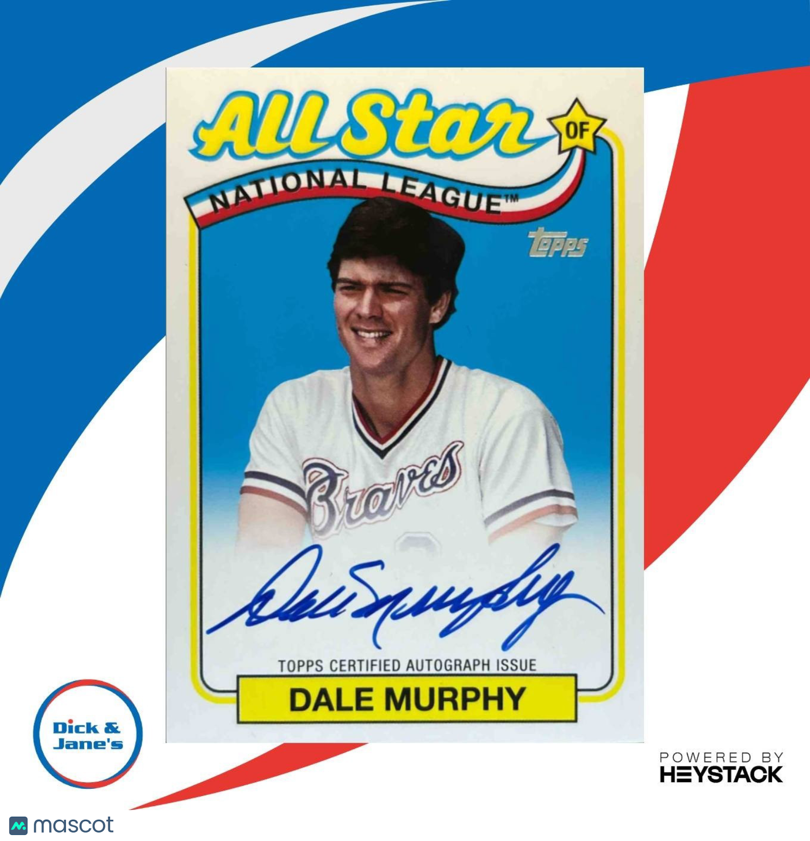 2024 Topps Update Dale Murphy 1989 Baseball All Star Auto #89ASA-DM Braves - Sports Cards