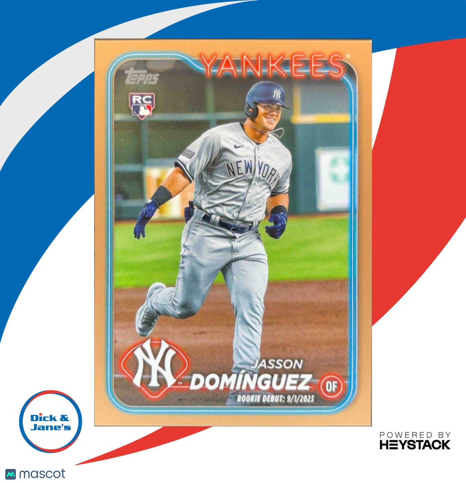 2024 Topps Update Jasson Dominguez Gold 1277/2024 #US175 RC New York Yankees - Sports Cards